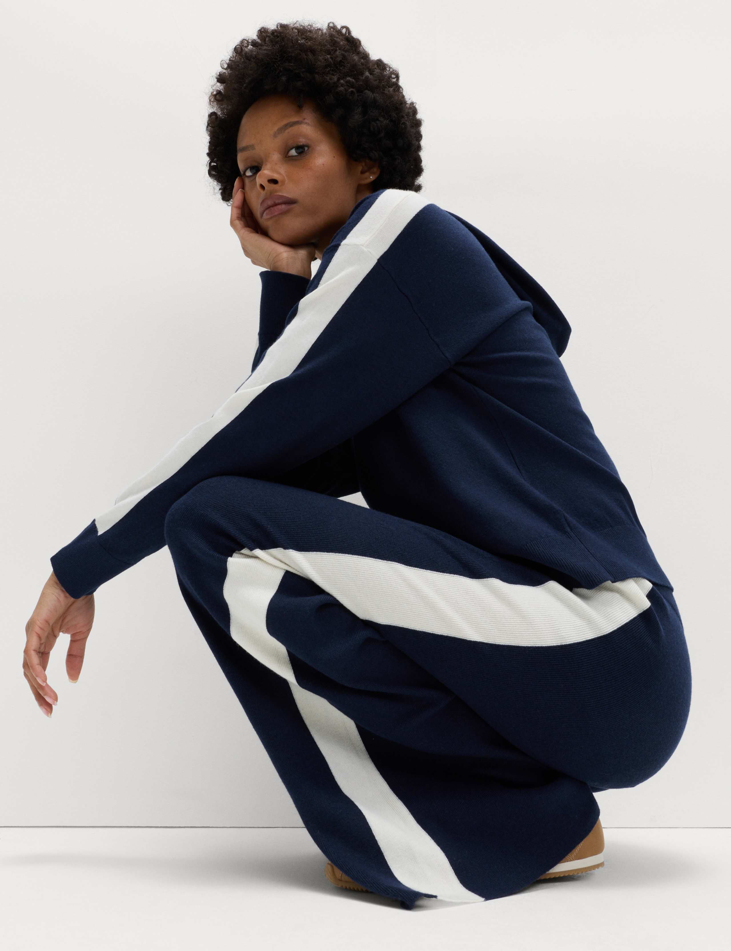 Wide Leg Knitted Trousers with Wool 4 of 6