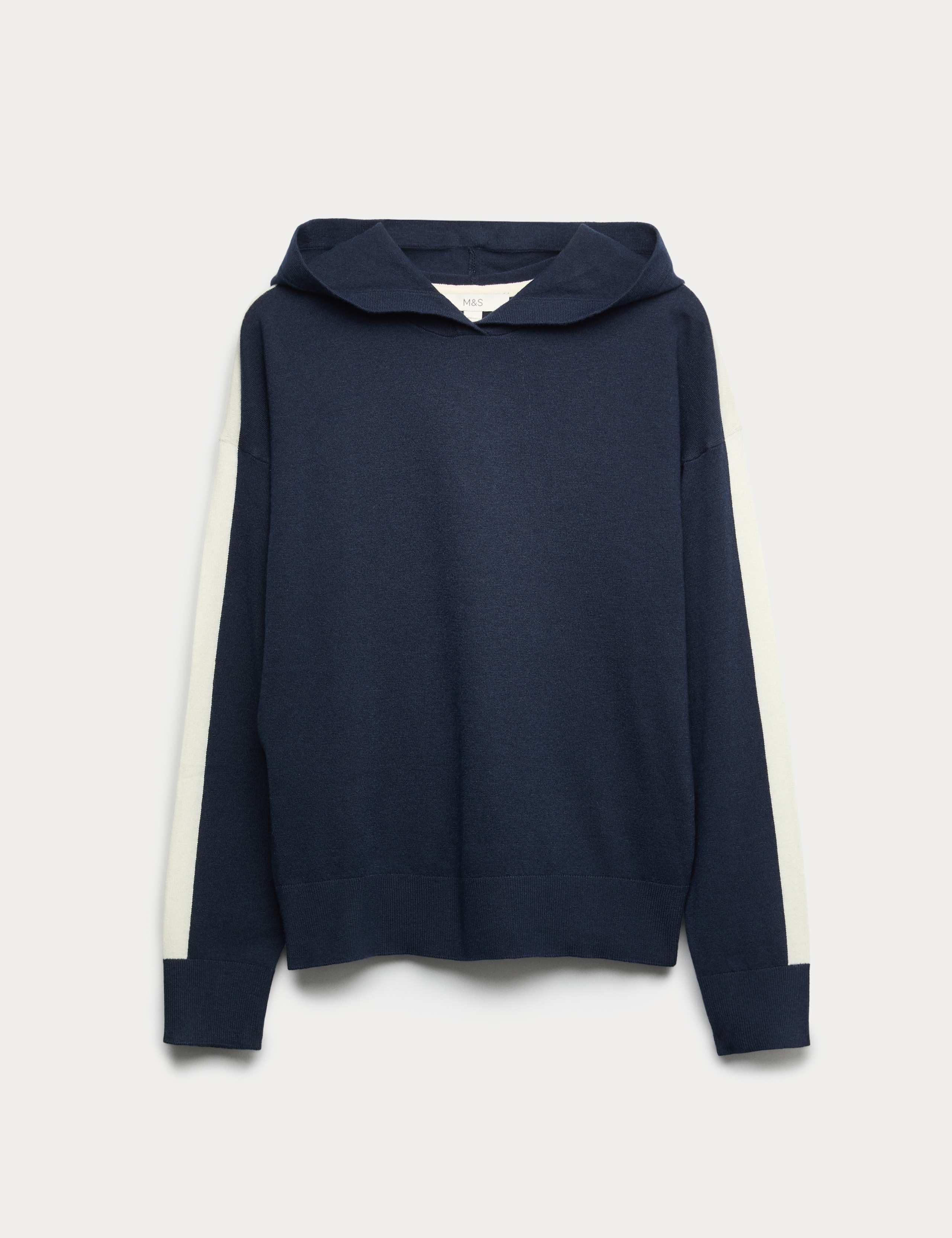 Side Stripe Knitted Hoodie with Wool 2 of 6