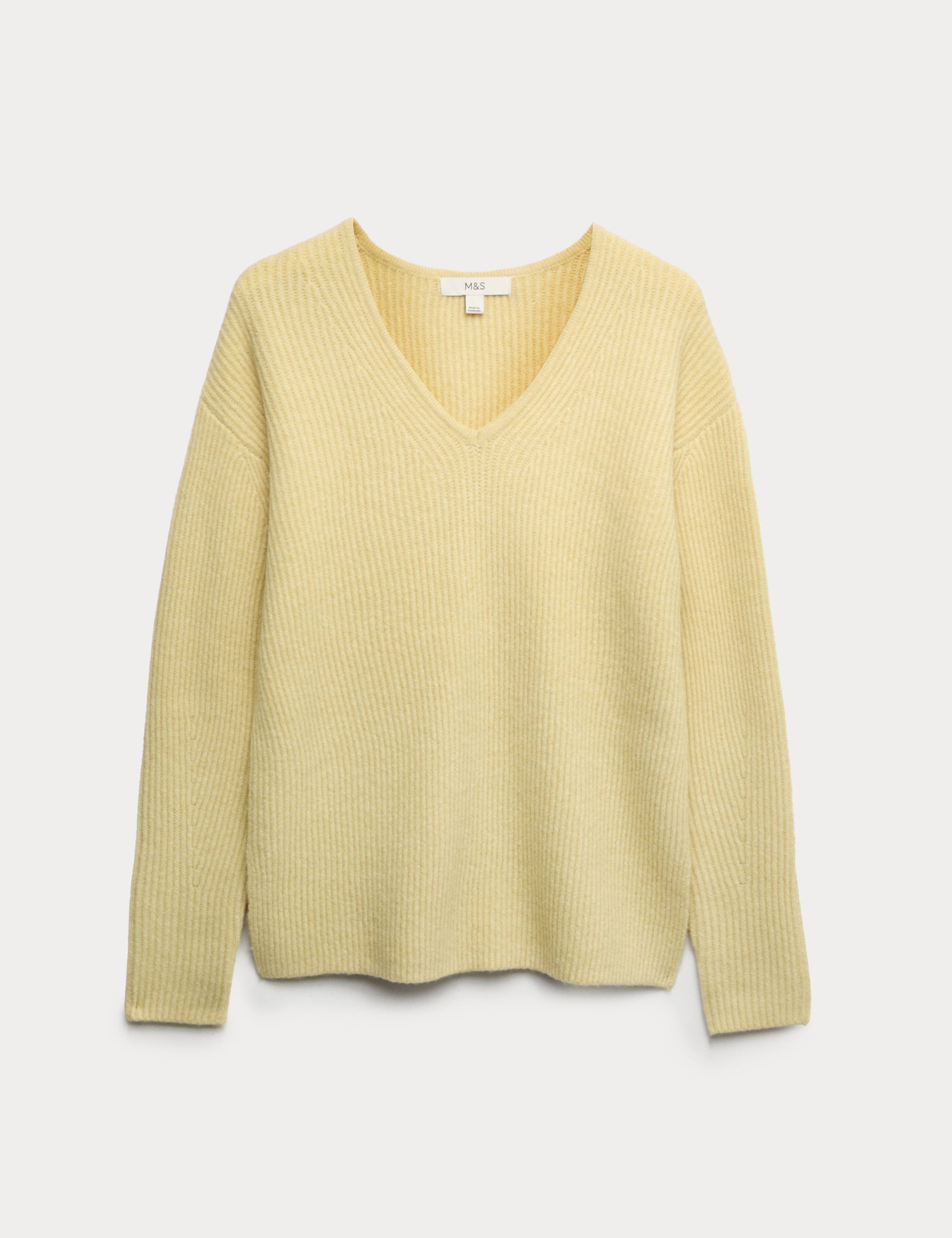 V-Neck Ribbed Jumper With Wool 2 of 6