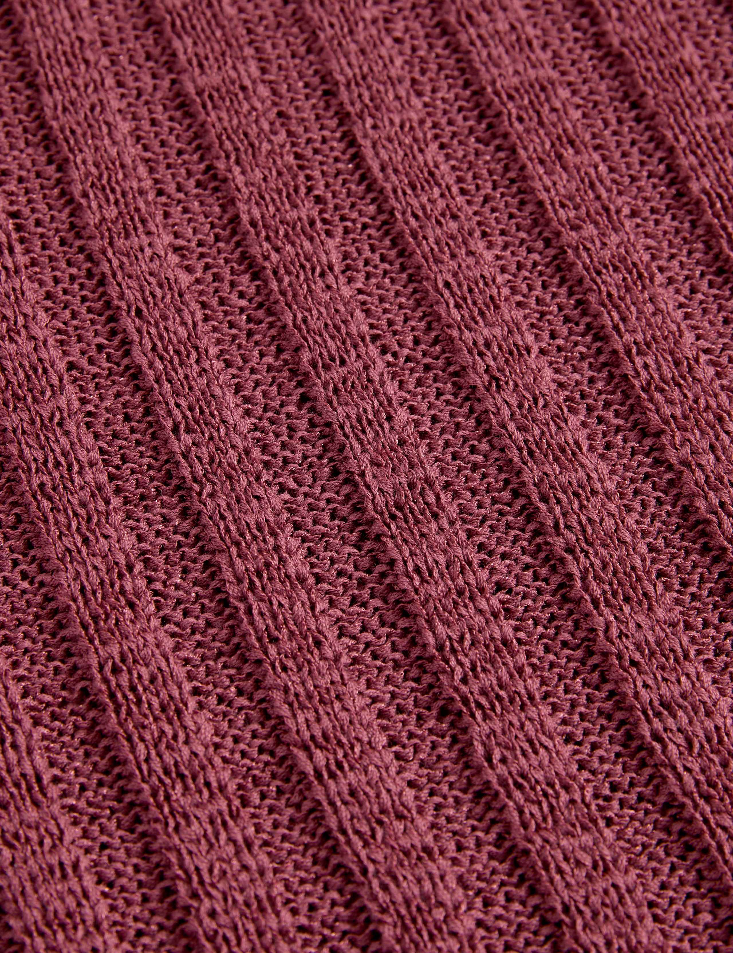 Cotton Blend Ribbed Crew Neck Jumper 7 of 7