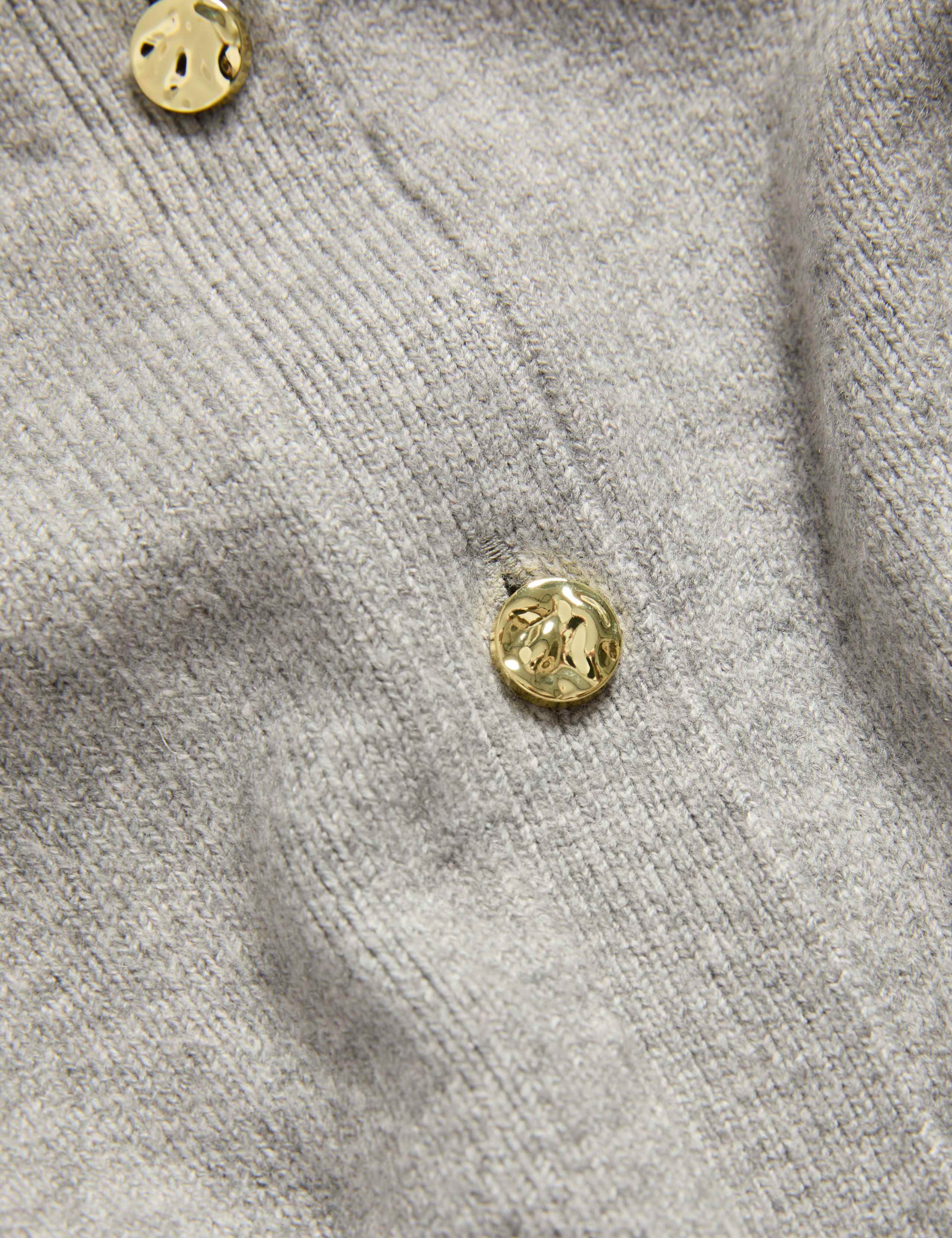 Air-Yarn Crew Neck Button Front Cropped Cardigan 7 of 7