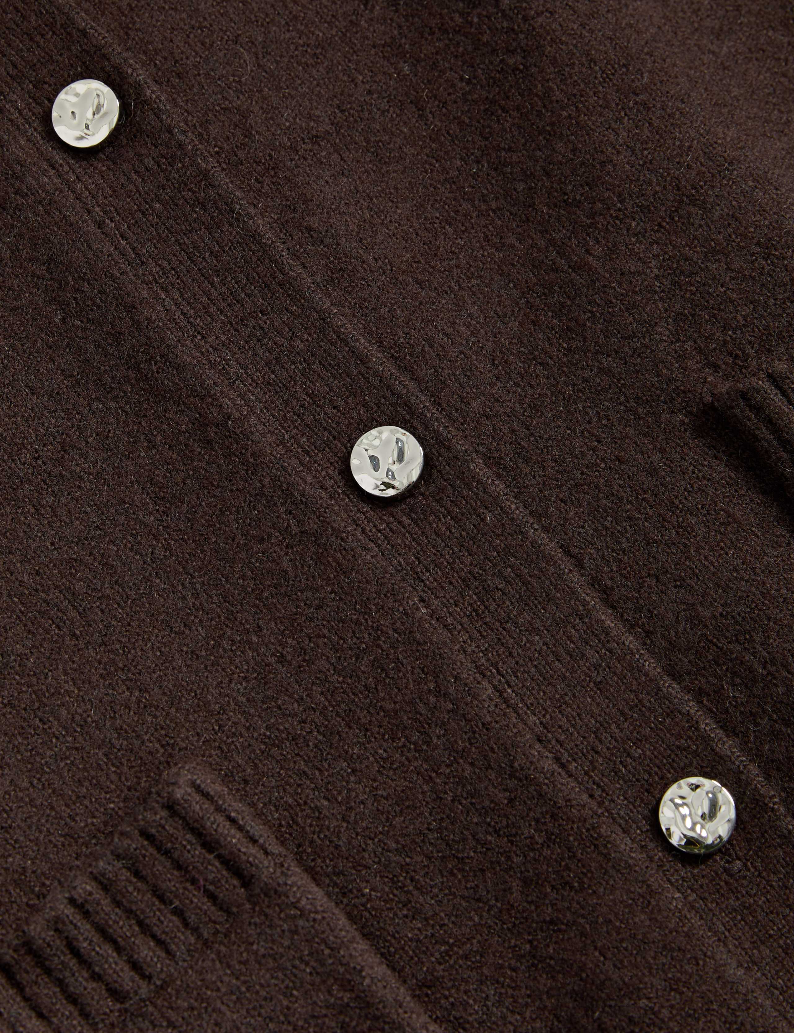 Air-Yarn Crew Neck Button Front Cropped Cardigan 2 of 2