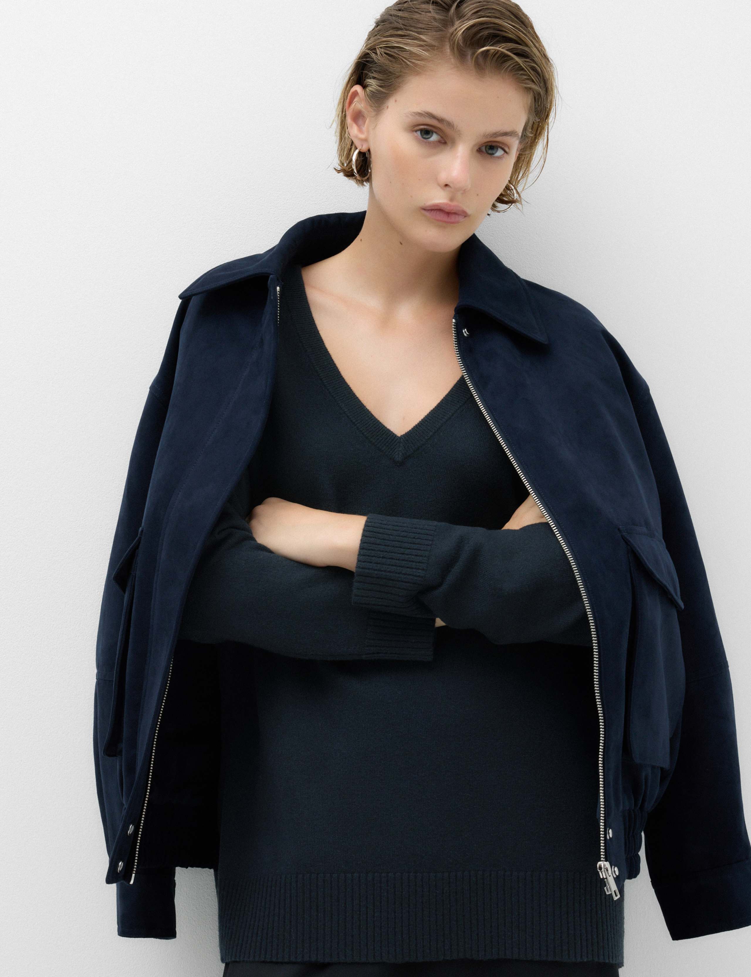 Air-Yarn V-Neck Oversized Longline Jumper 5 of 7
