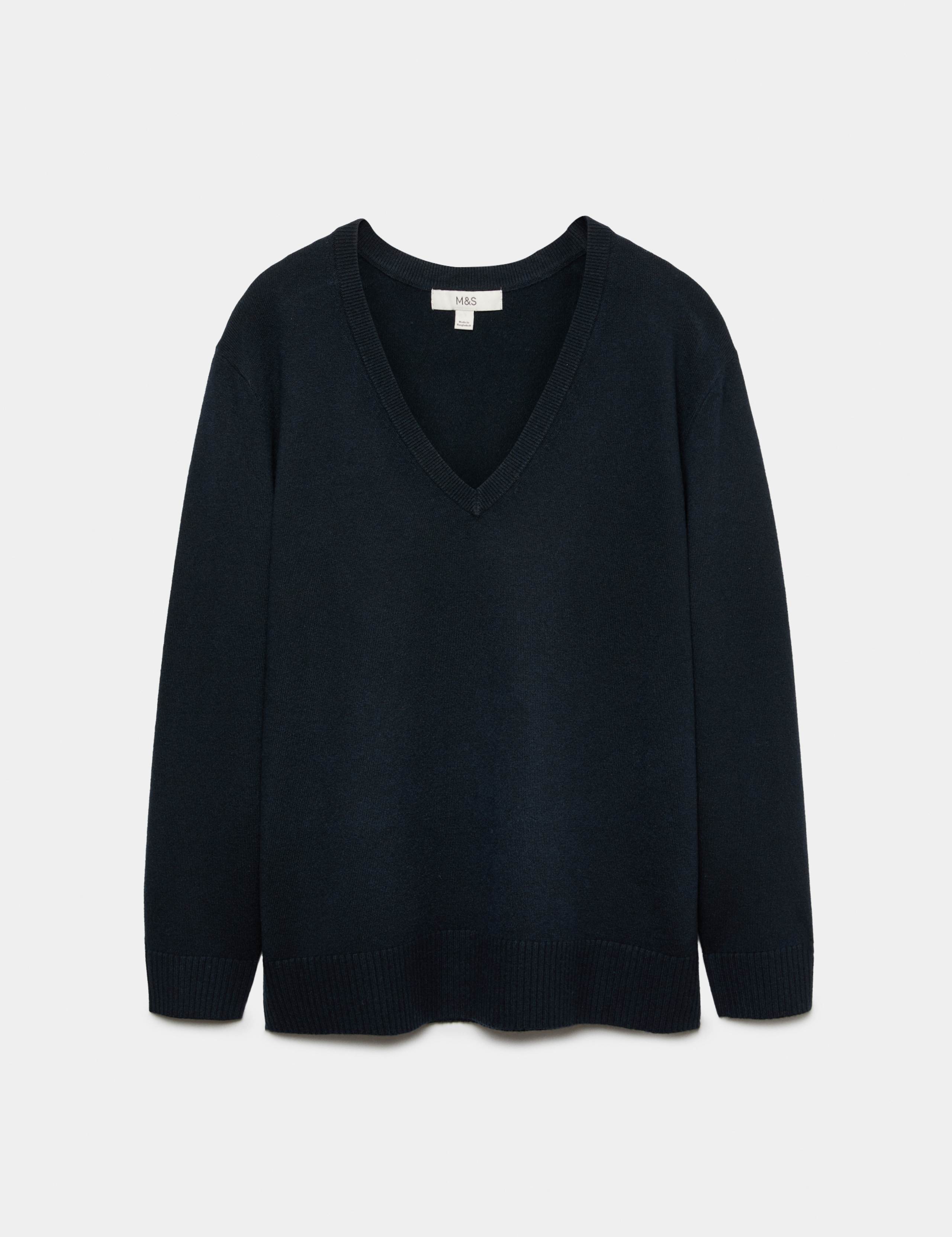 Air-Yarn V-Neck Oversized Longline Jumper 2 of 7