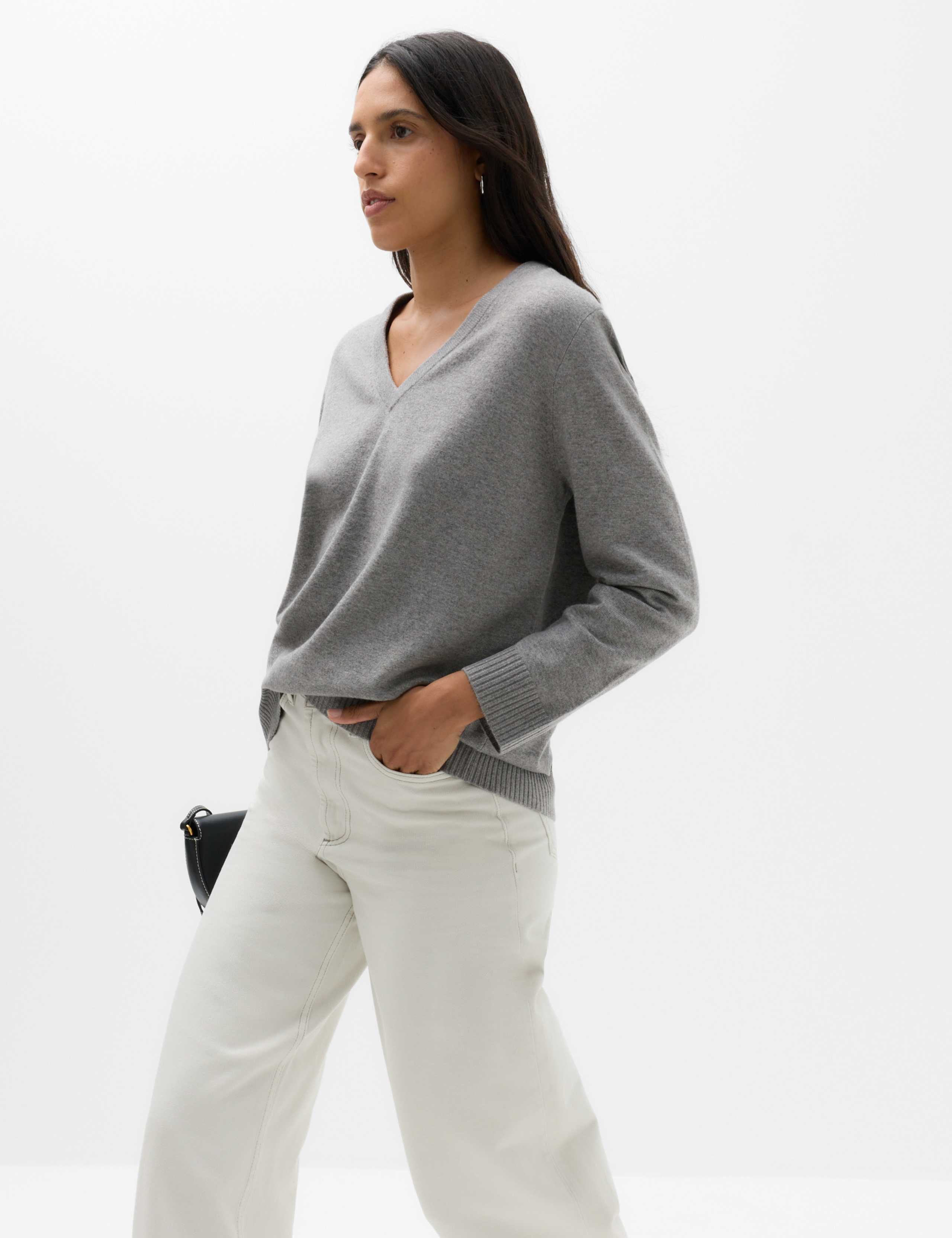 Air-Yarn V-Neck Oversized Longline Jumper 6 of 6