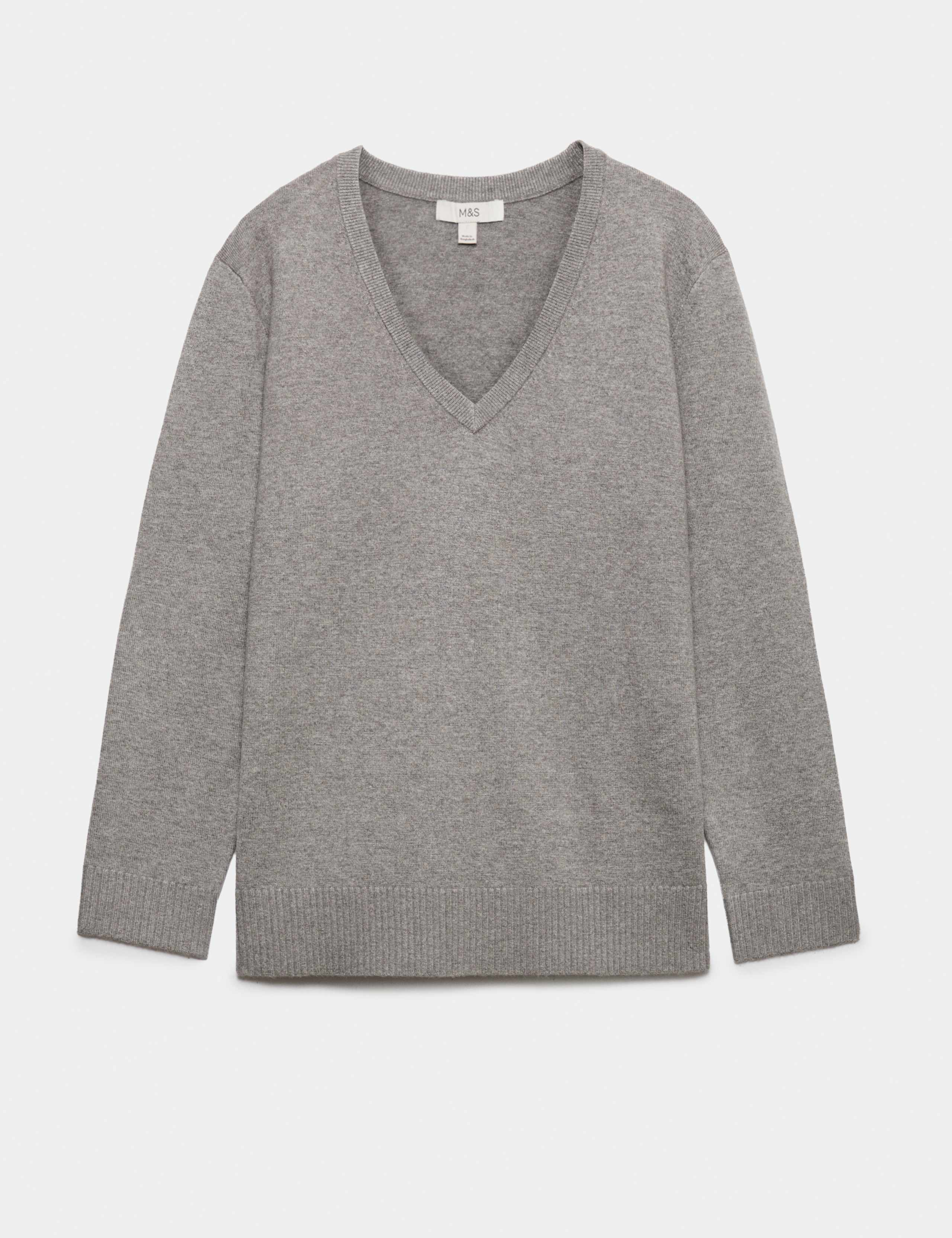 Air-Yarn V-Neck Oversized Longline Jumper 2 of 6