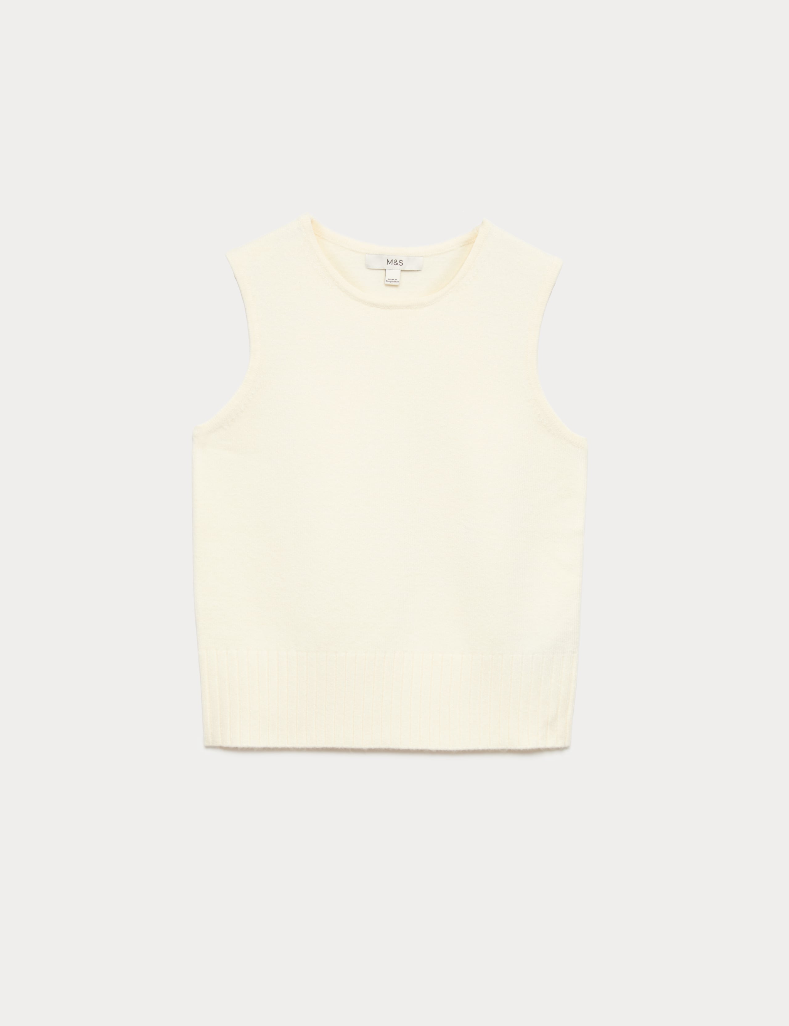 Air-Yarn Crew Neck Knitted Vest 2 of 7