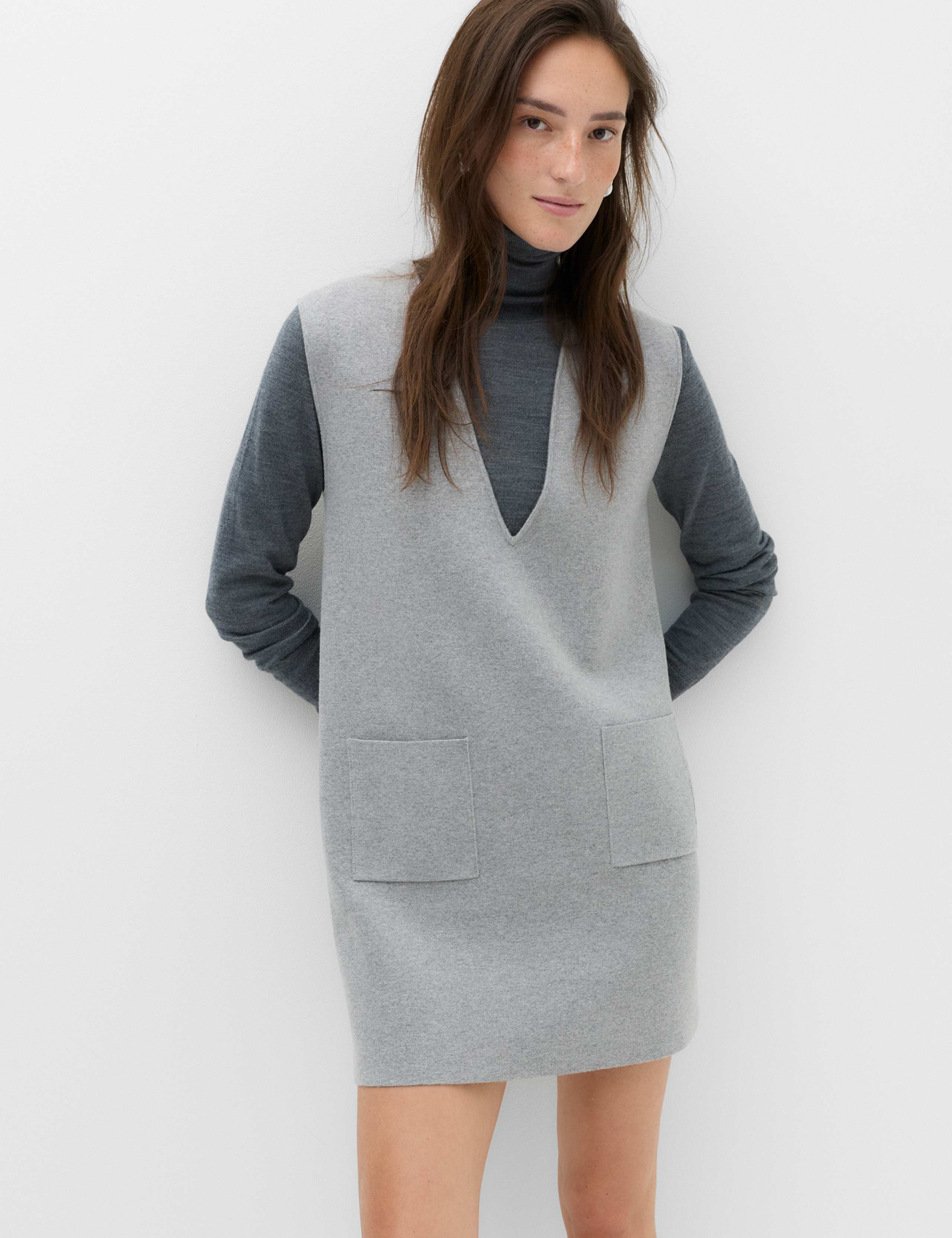 Air-Yarn Pocket Mini Knitted Dress 1 of 5