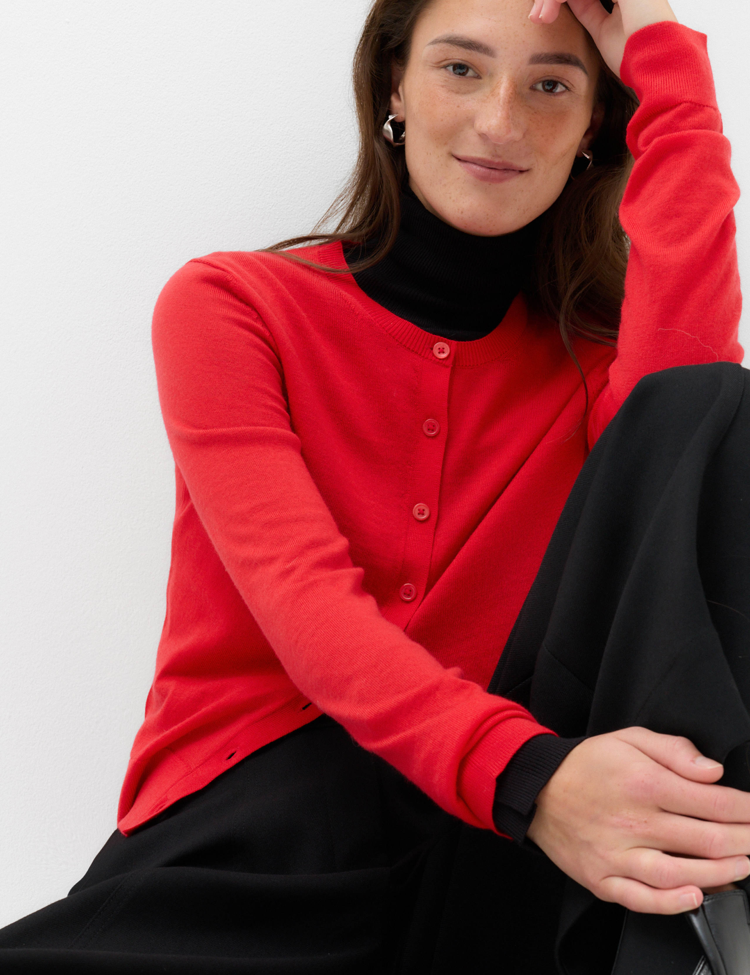 Pure Merino Wool Crew Neck Cardigan 5 of 6