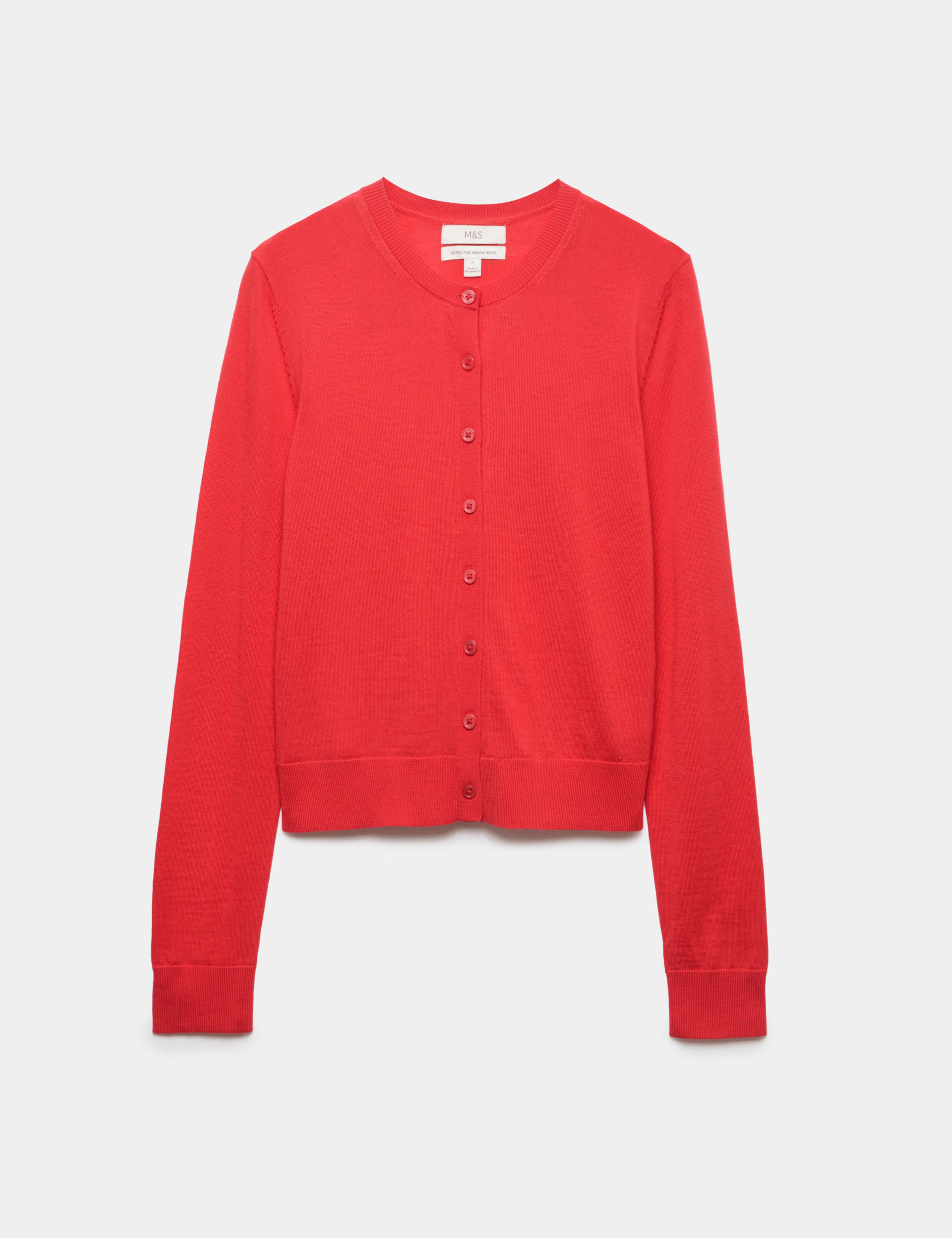 Pure Merino Wool Crew Neck Cardigan 2 of 6