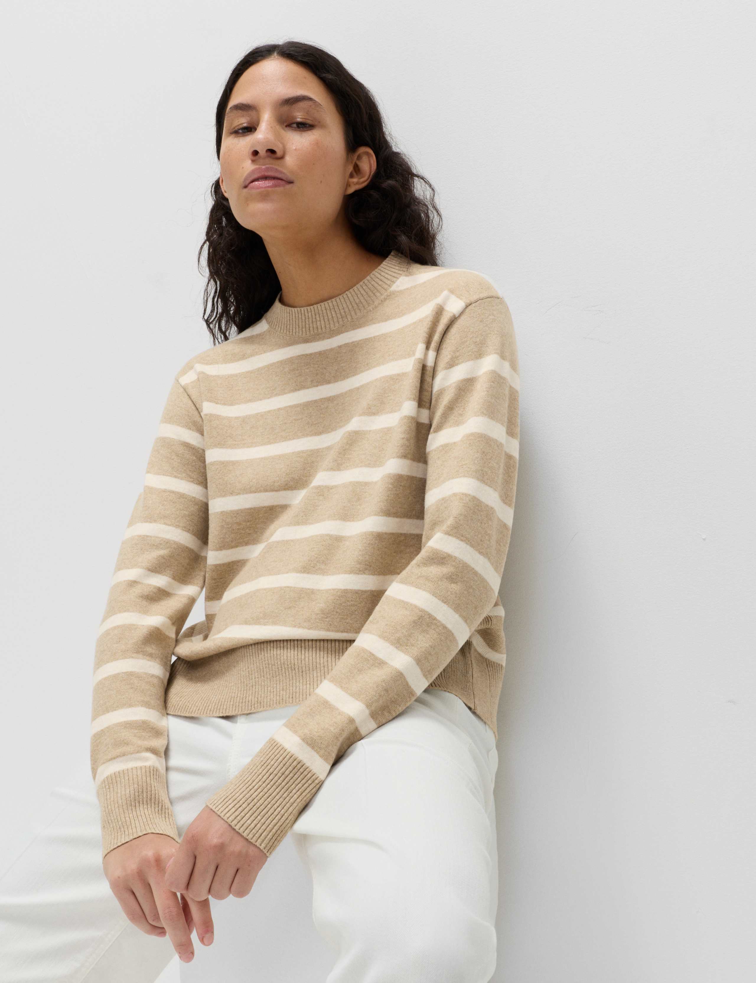Air-Yarn Striped Crew Jumper 1 of 4