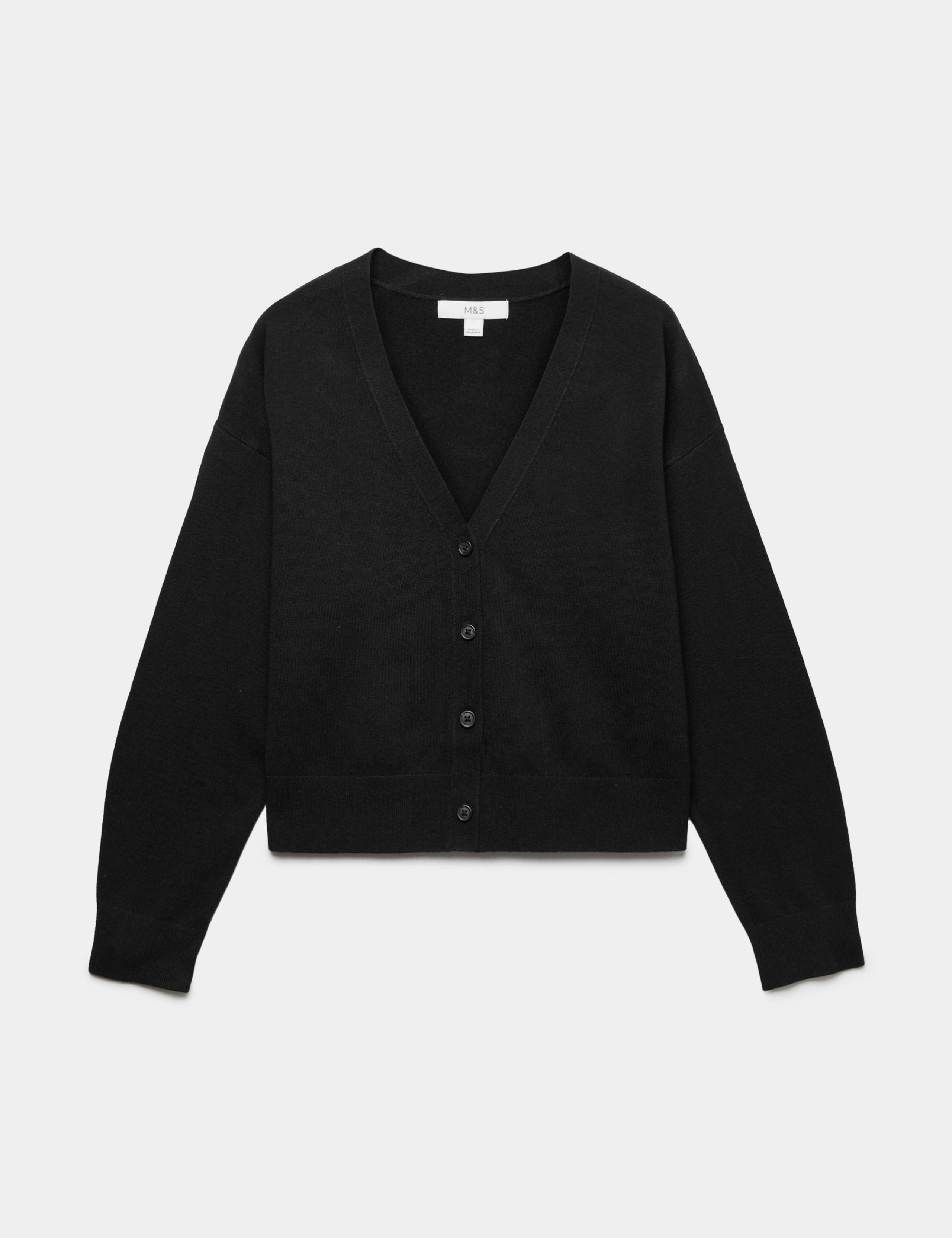 V Neck Button Front Relaxed Cardigan 2 of 5