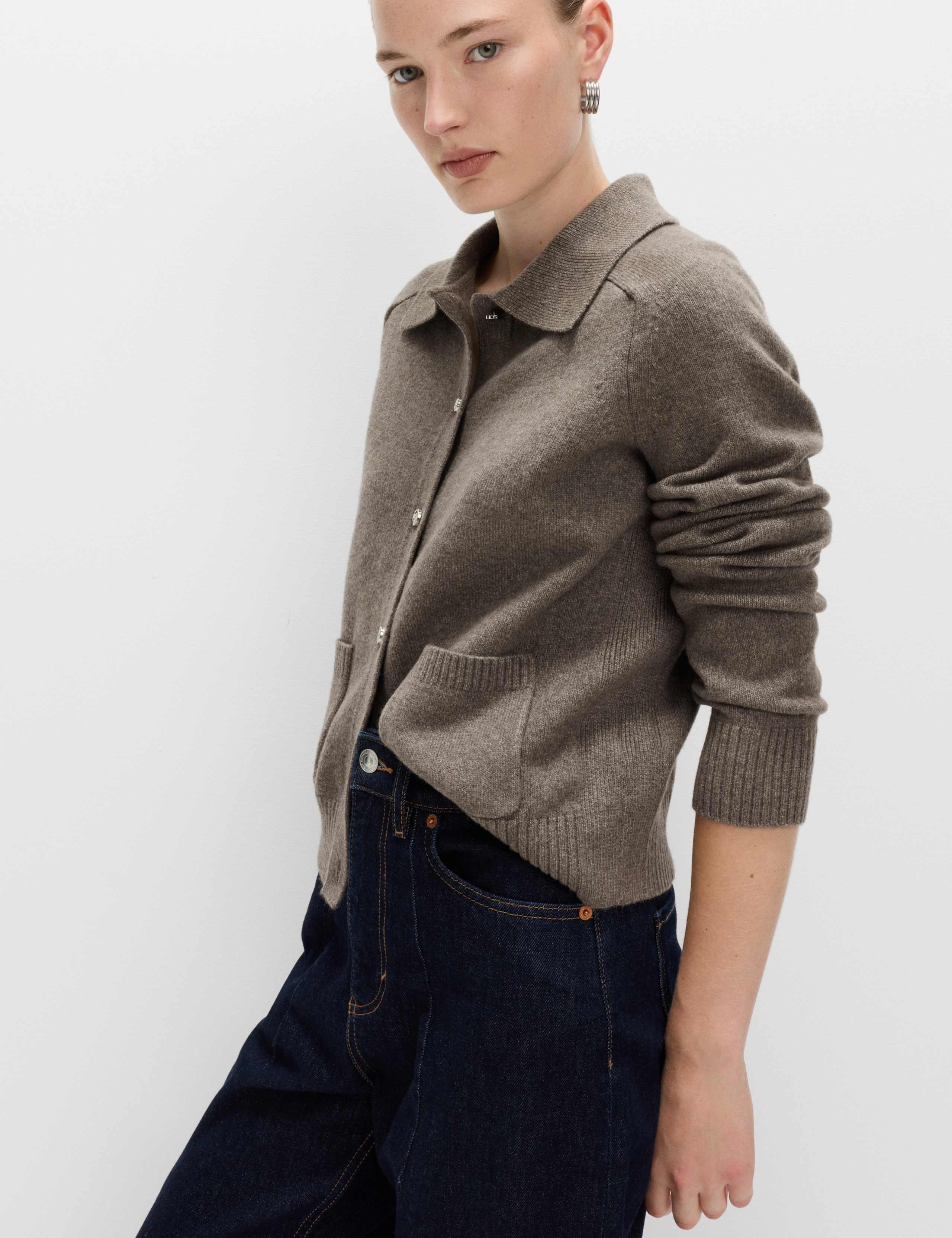 Air-Yarn Collared Button Front Cardigan 4 of 6