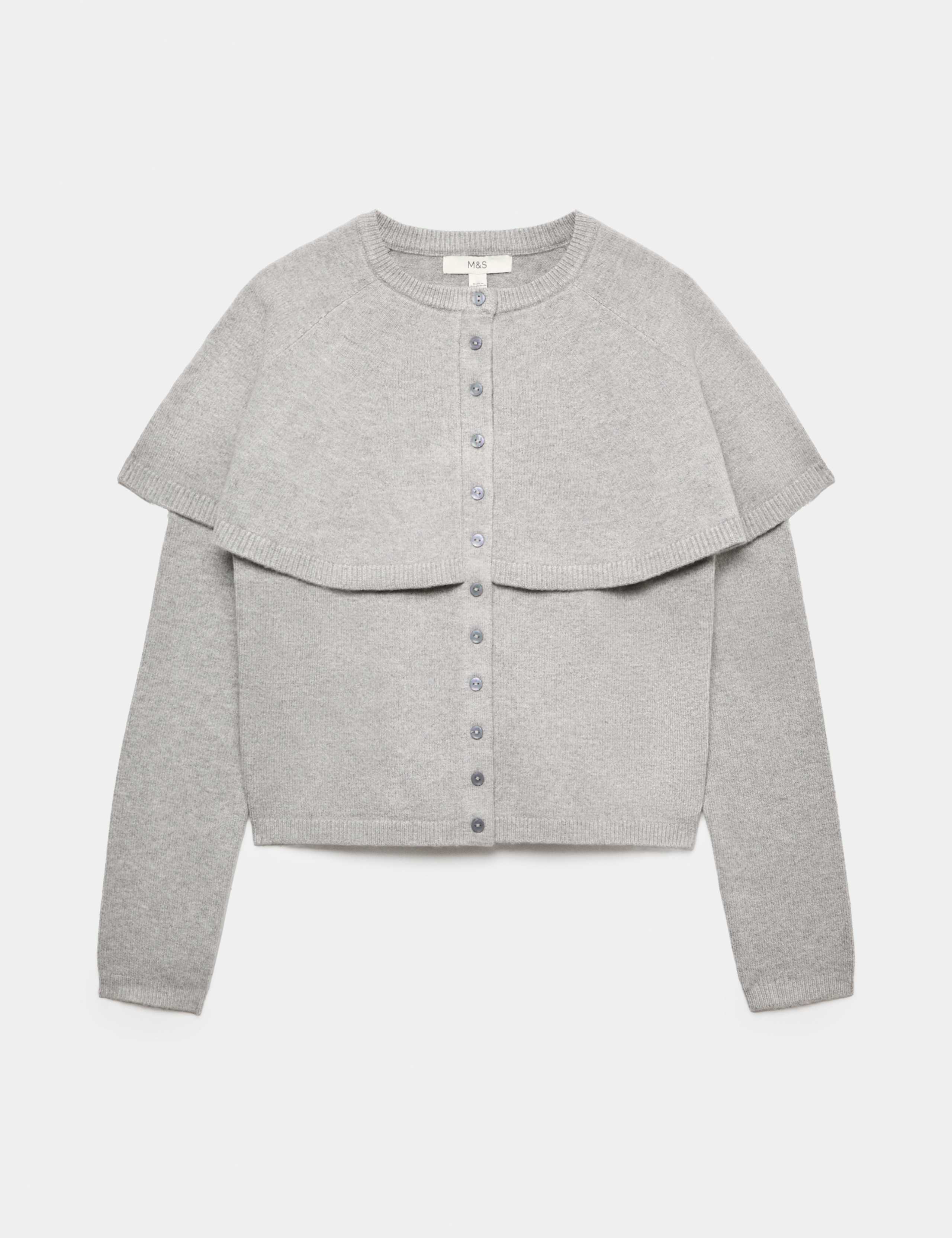 Air-Yarn Crew Neck Cape Slim Fit Cardigan 2 of 5