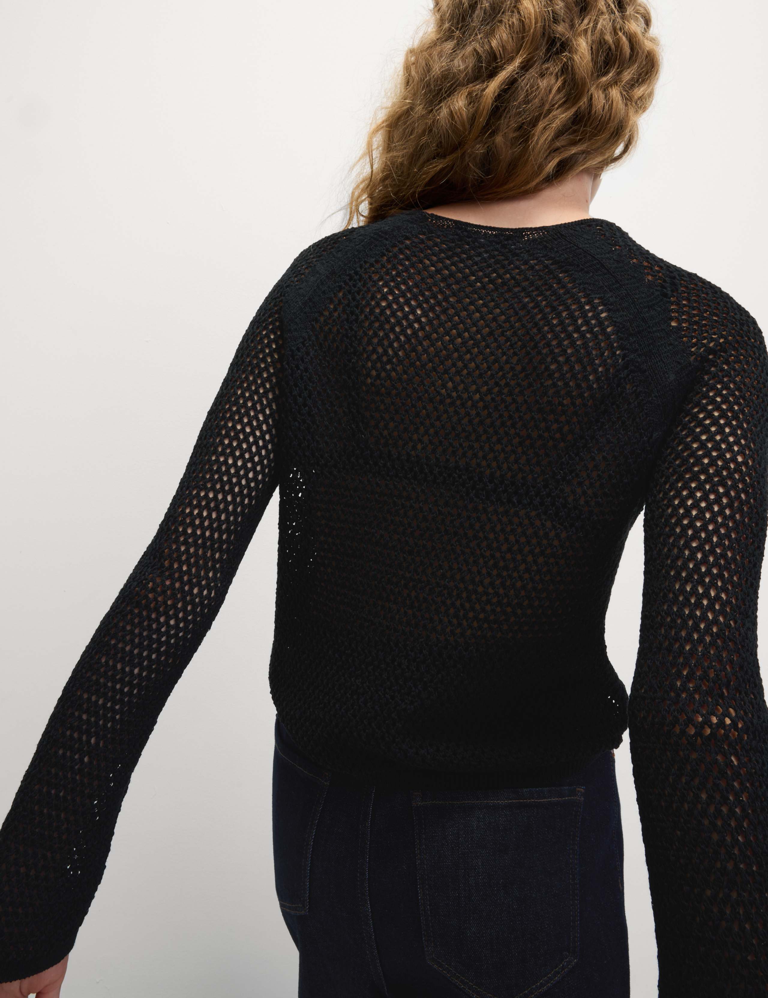 Cotton Blend Textured Crew Neck Jumper 4 of 8