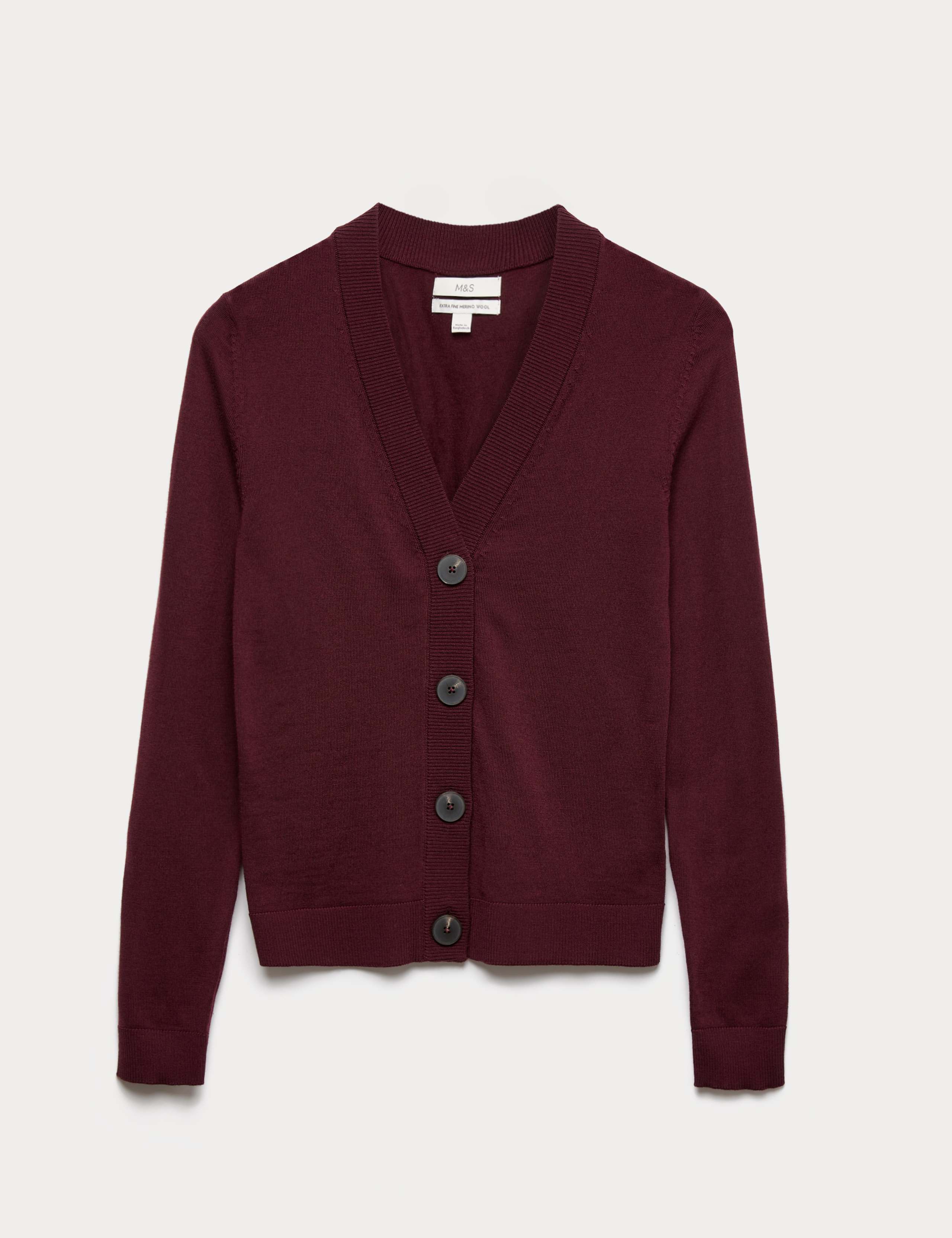 Pure Merino V-Neck Button Front Cardigan 2 of 6