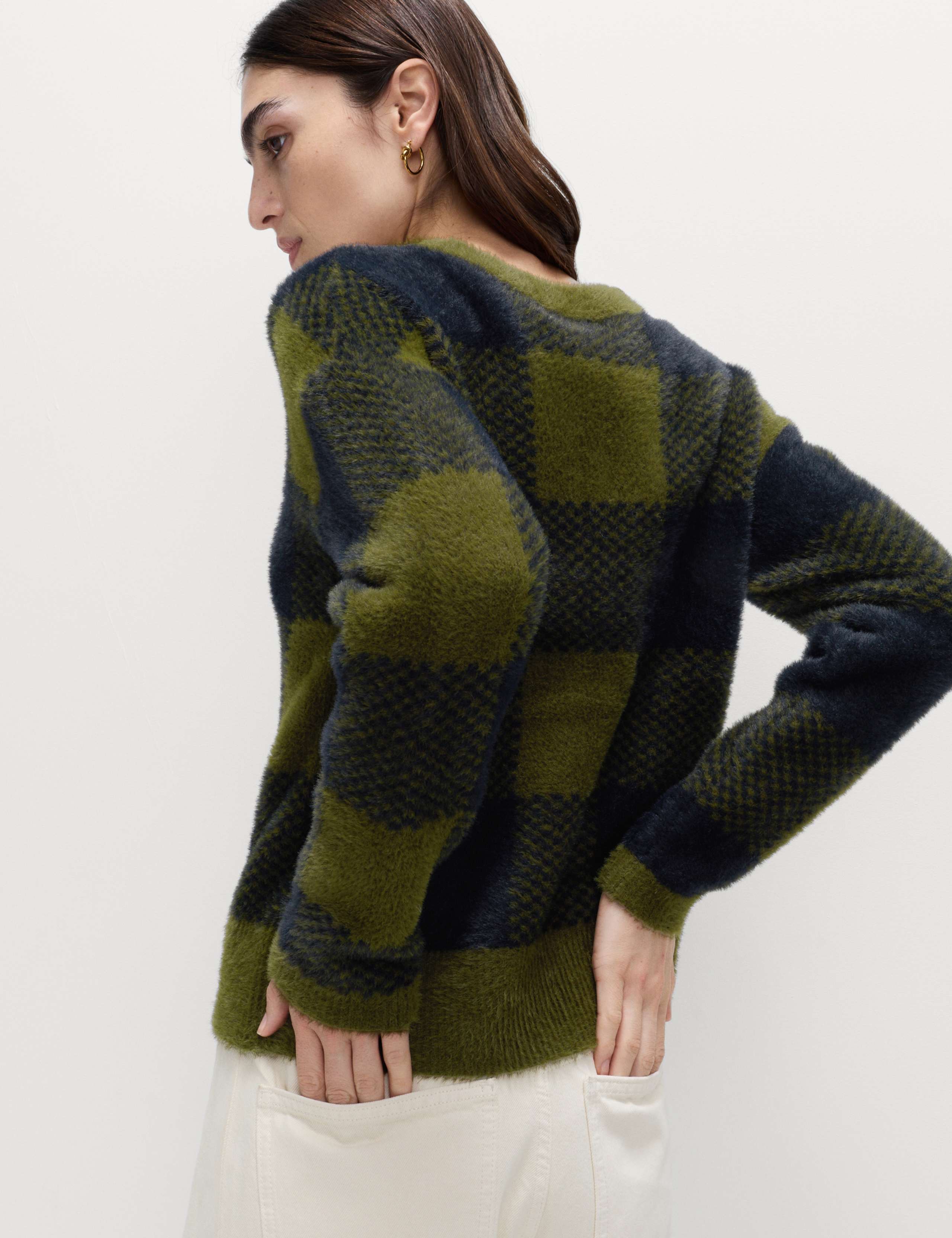 Checked Crew Neck Jumper 3 of 3