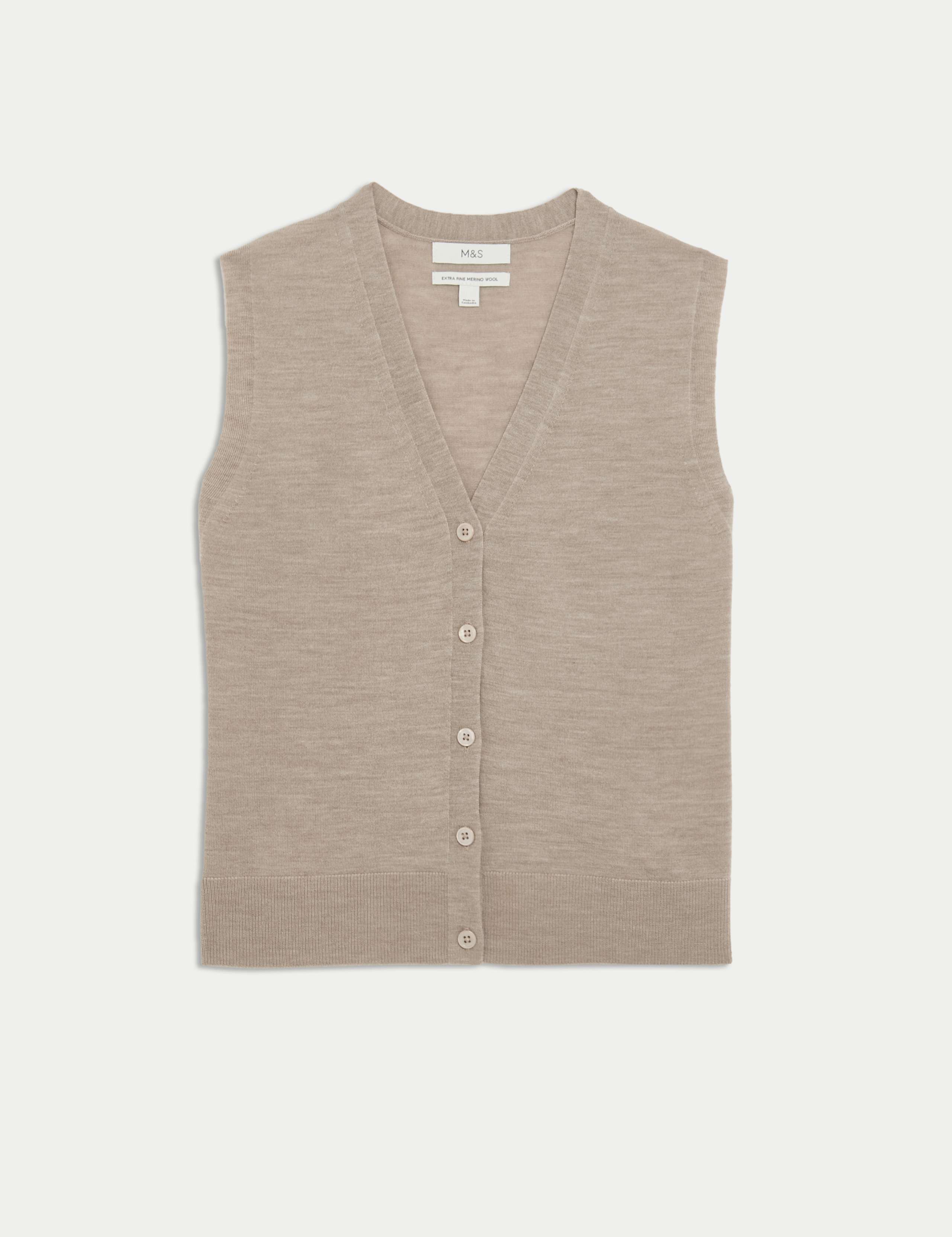 Pure Merino Wool Knitted Waistcoat 2 of 6