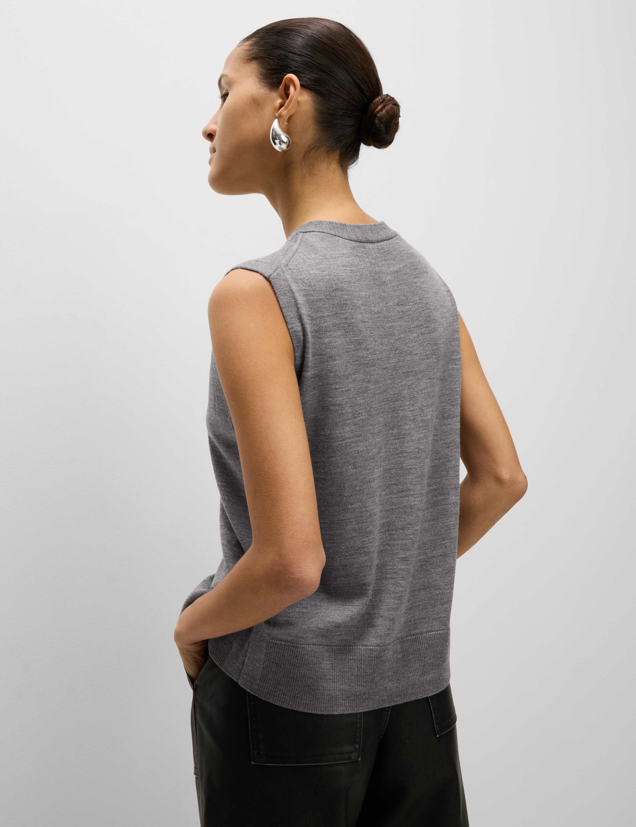 Pure Merino Wool Knitted Waistcoat 5 of 6