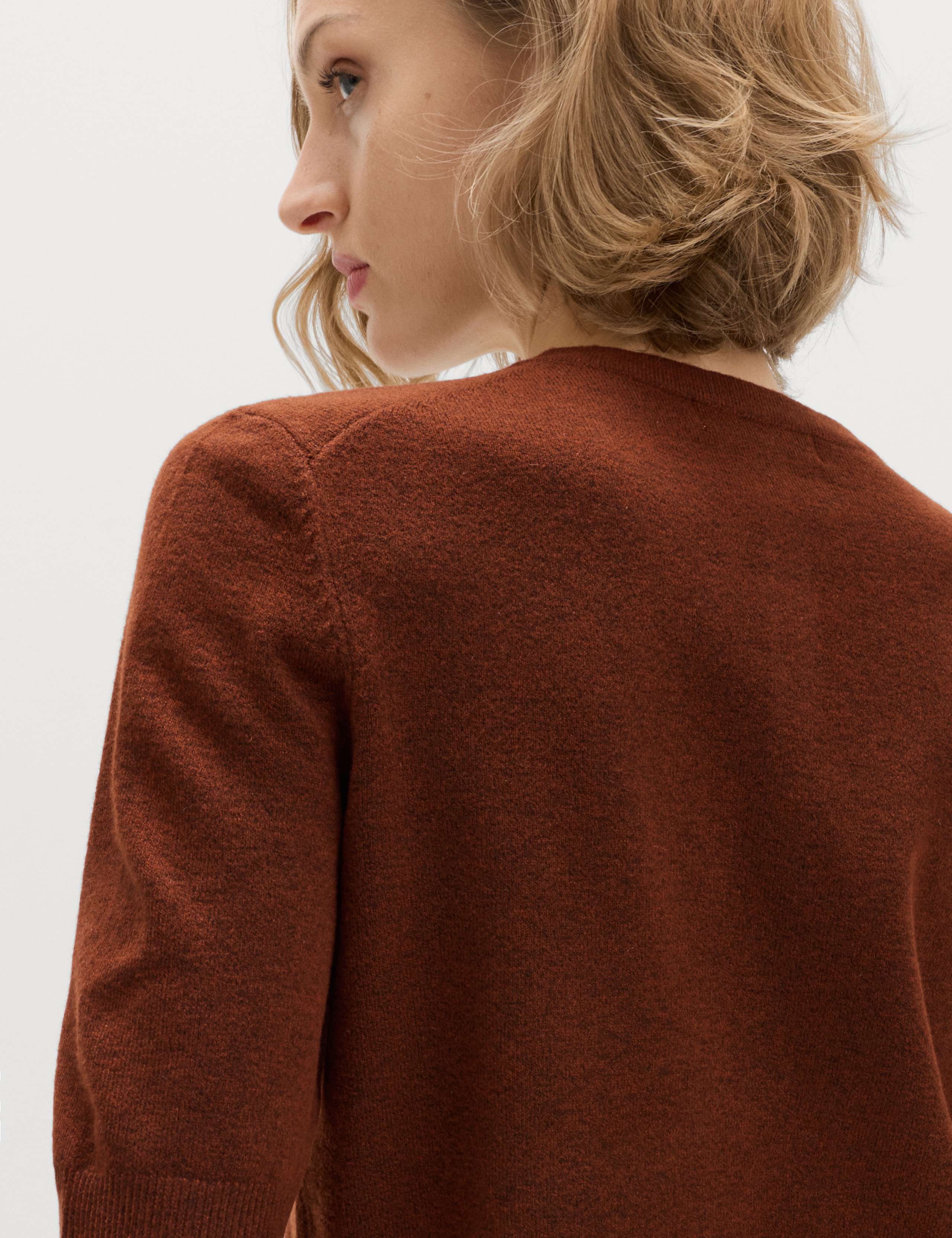Air-Yarn Button Front Short Sleeve Cropped Cardigan 3 of 5