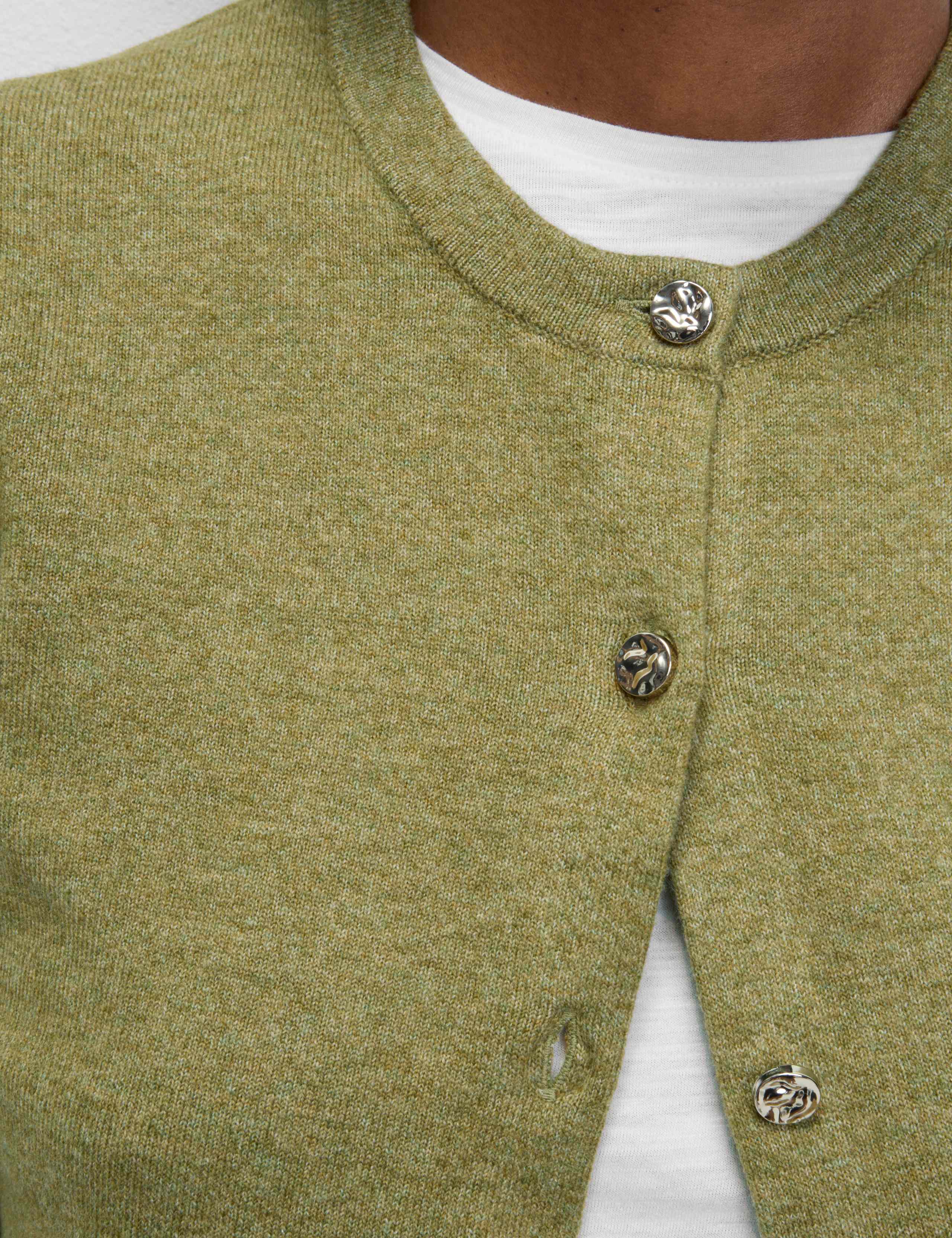 Air-Yarn Button Front Short Sleeve Cropped Cardigan 5 of 6