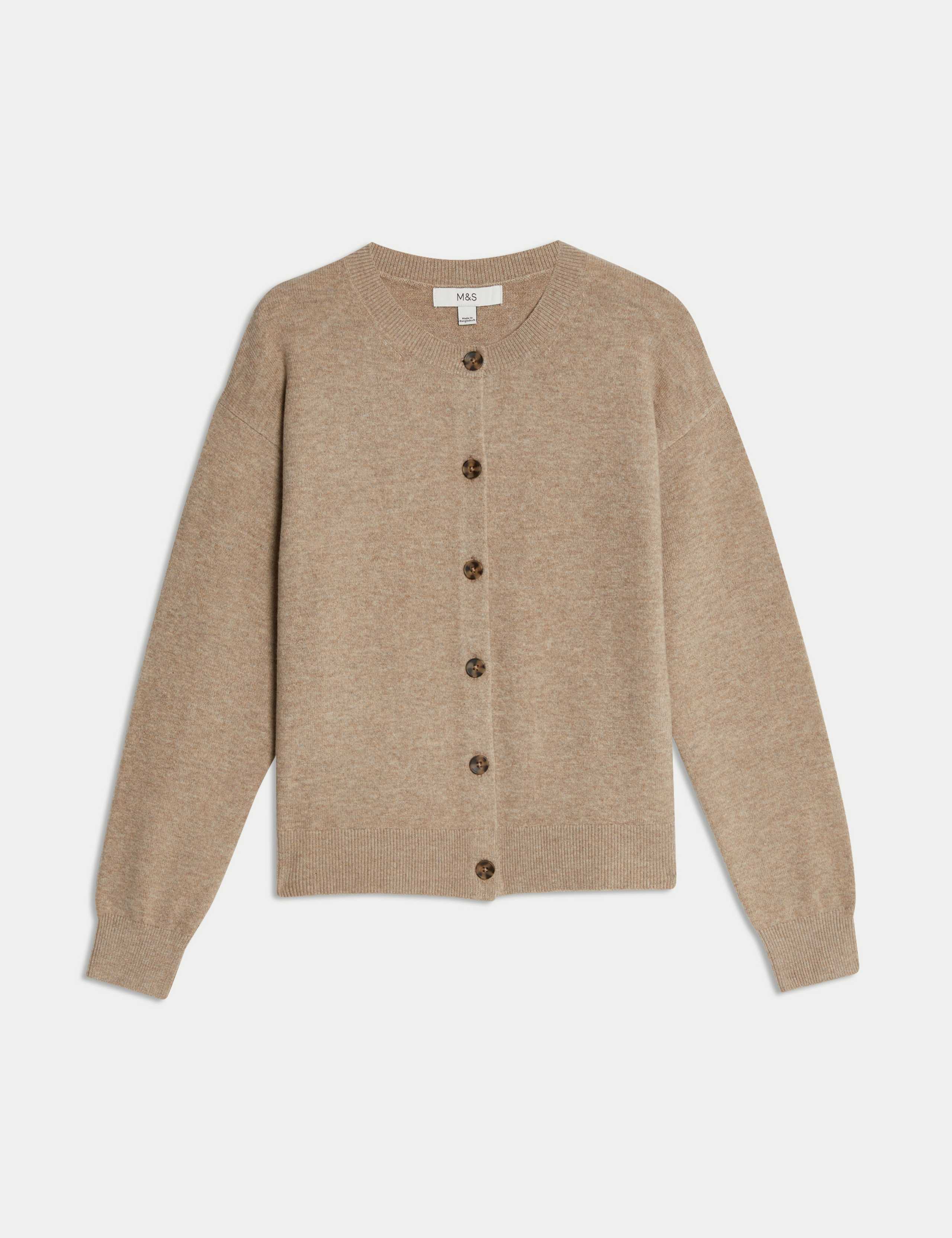 Air-Yarn Ribbed Crew Neck Cardigan 2 of 7