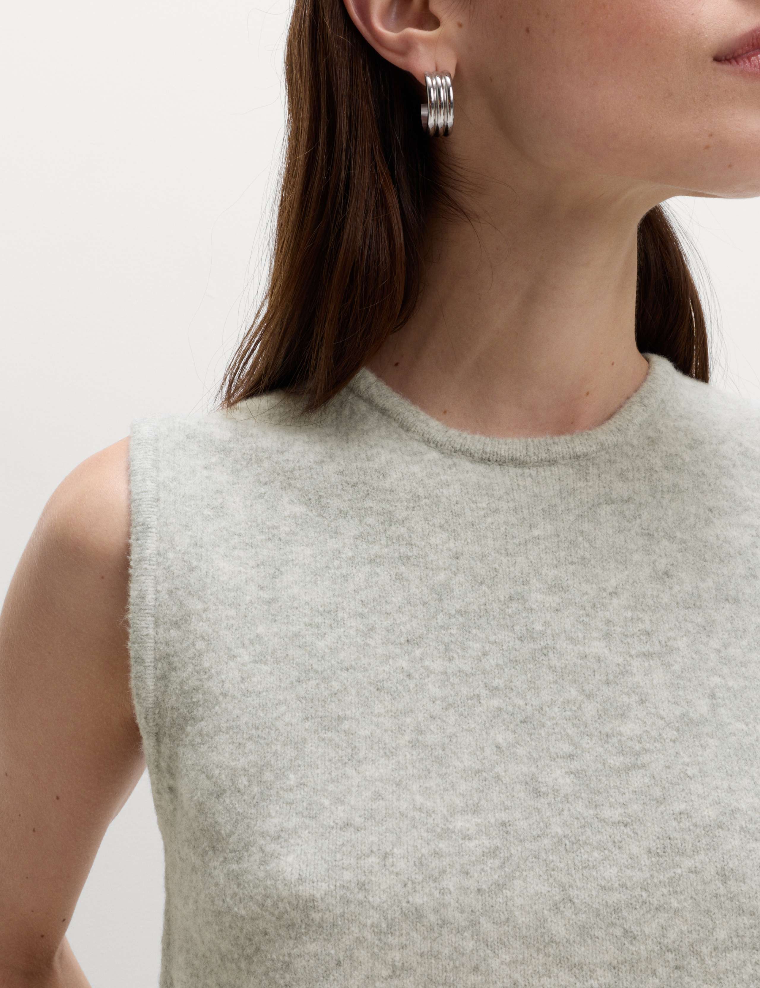 Crew Neck Knitted Vest with Cotton 7 of 7