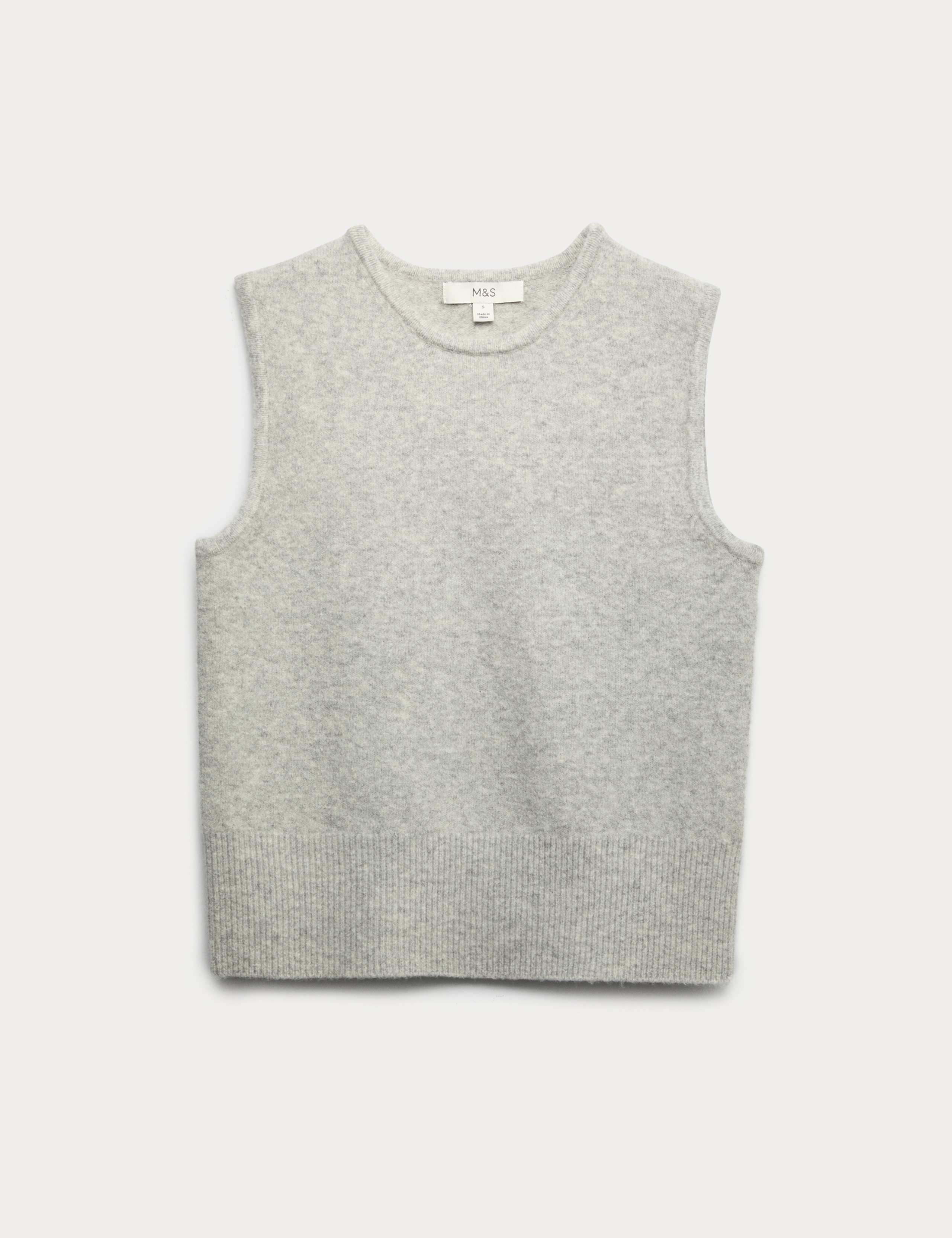 Crew Neck Knitted Vest with Cotton 2 of 7