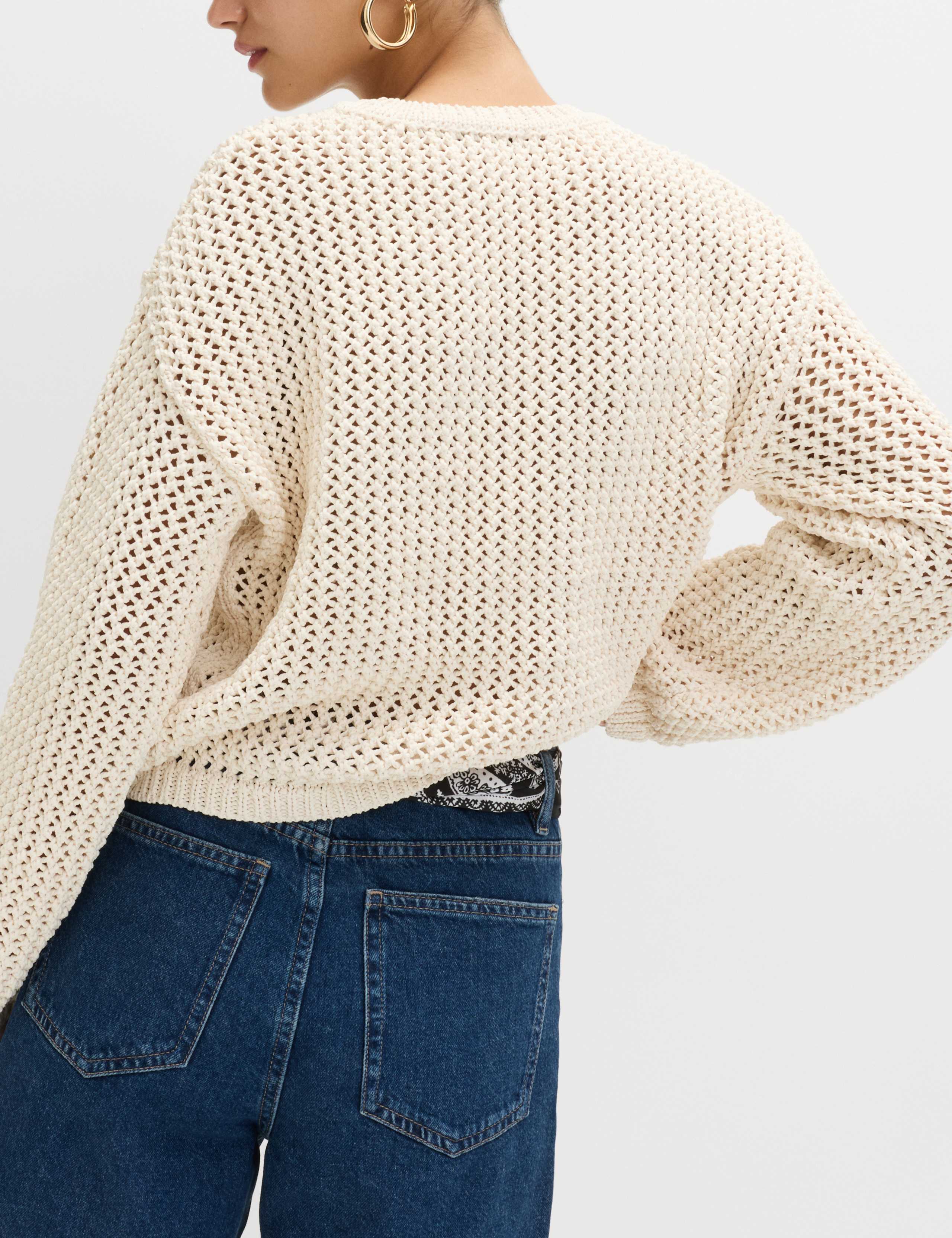 Textured Crew Neck Cropped Jumper 5 of 6