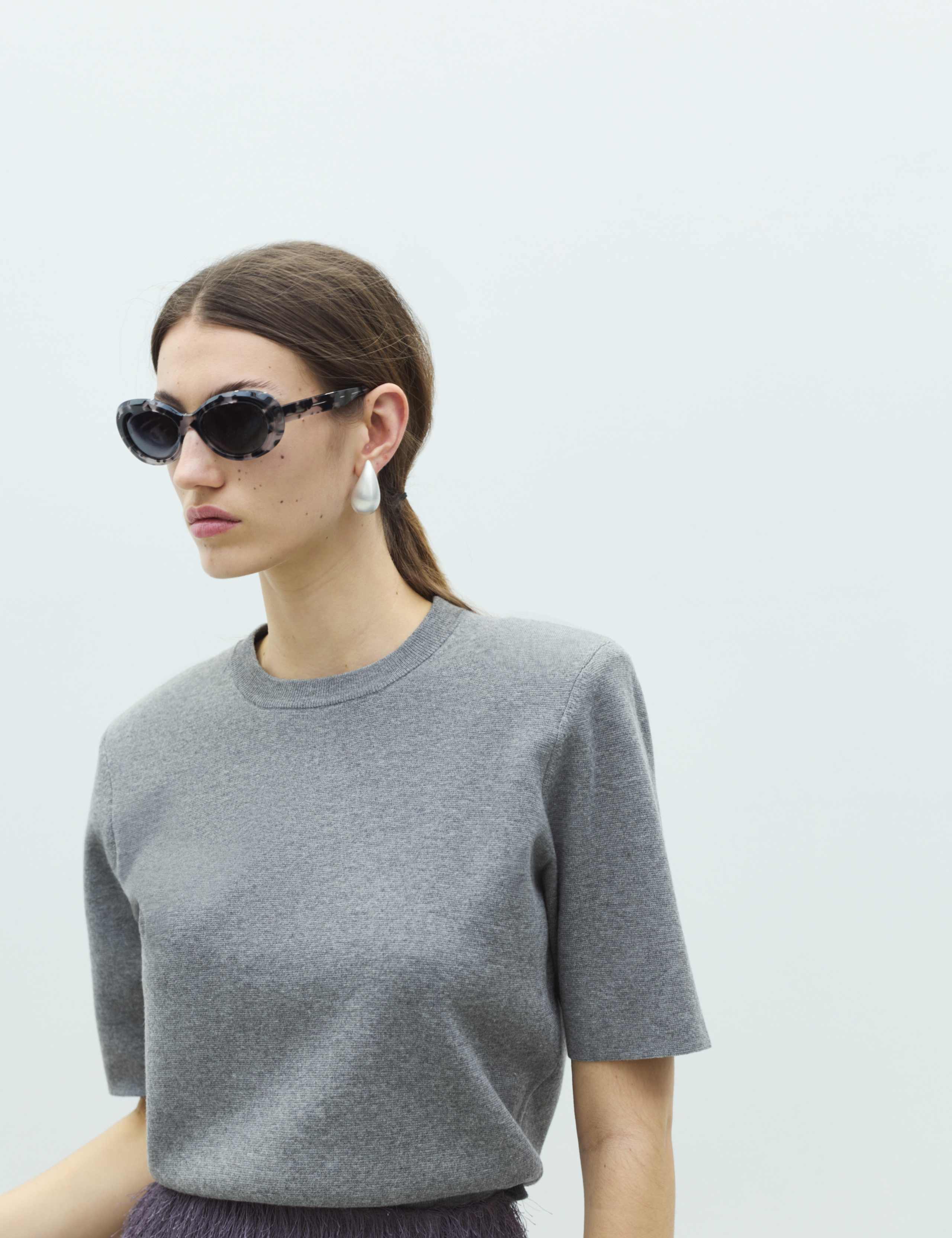 Shoulder Pad Knitted Top with Wool 5 of 6