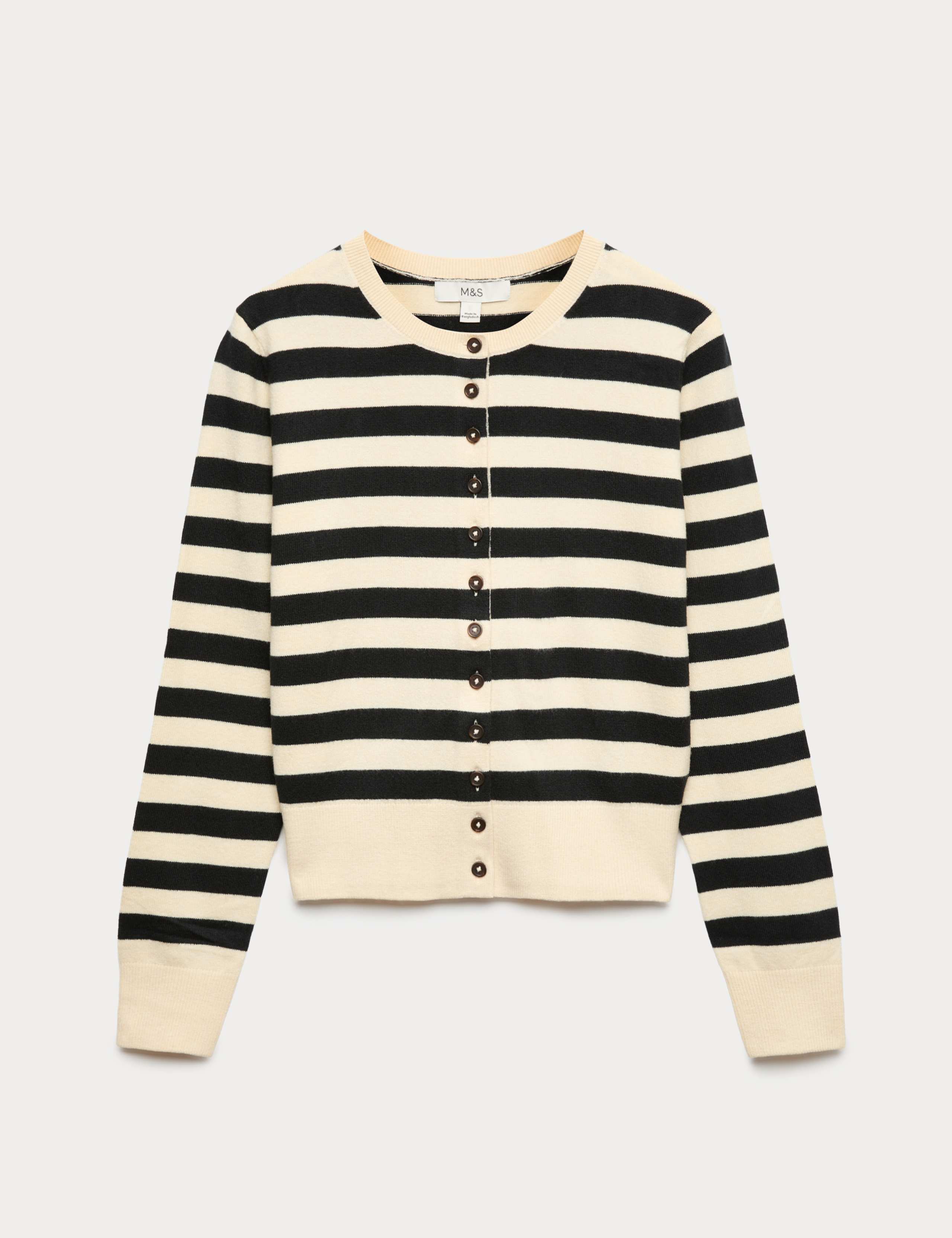 Air-Yarn Striped Cropped Cardigan 2 of 5