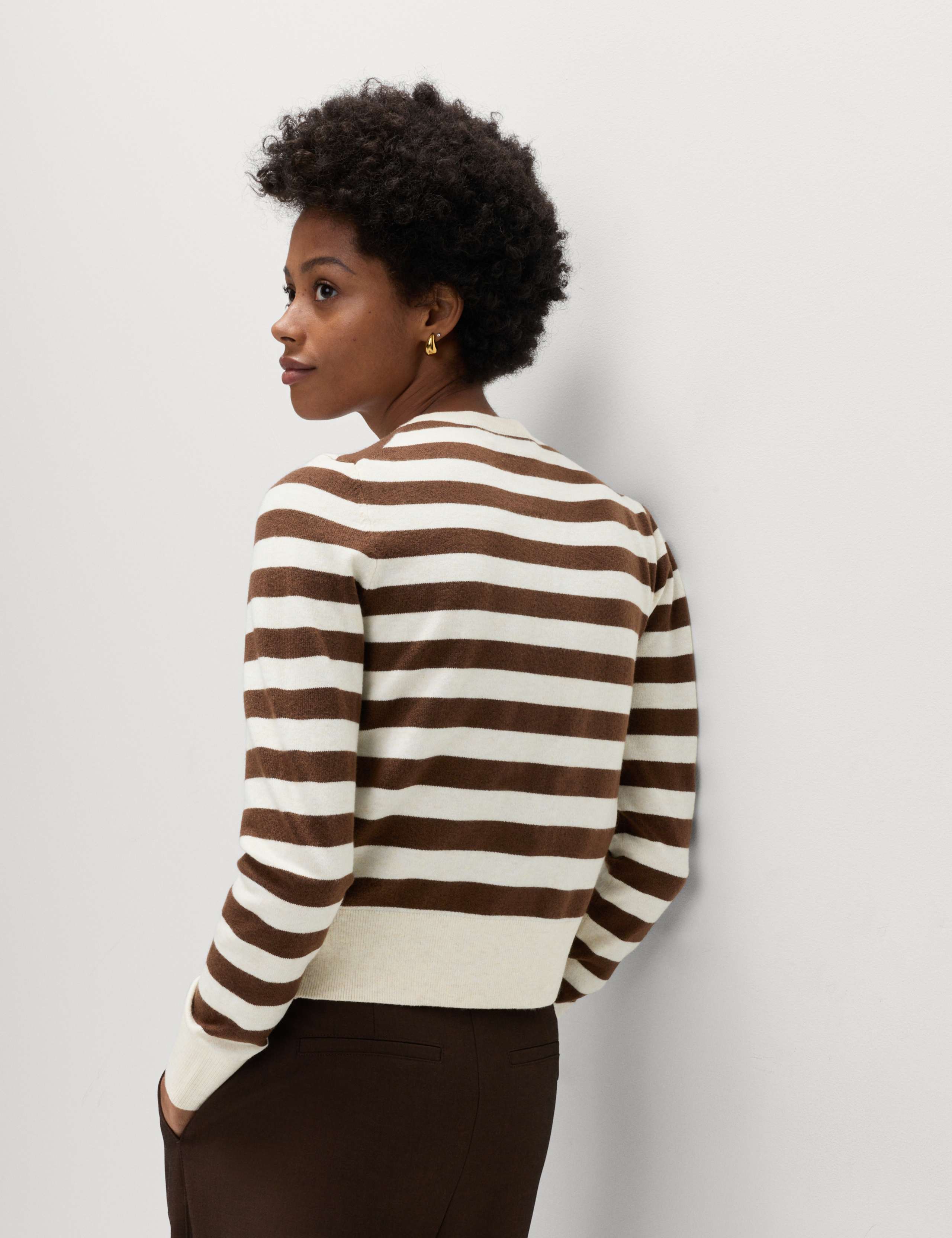 Air-Yarn Striped Cropped Cardigan 4 of 6