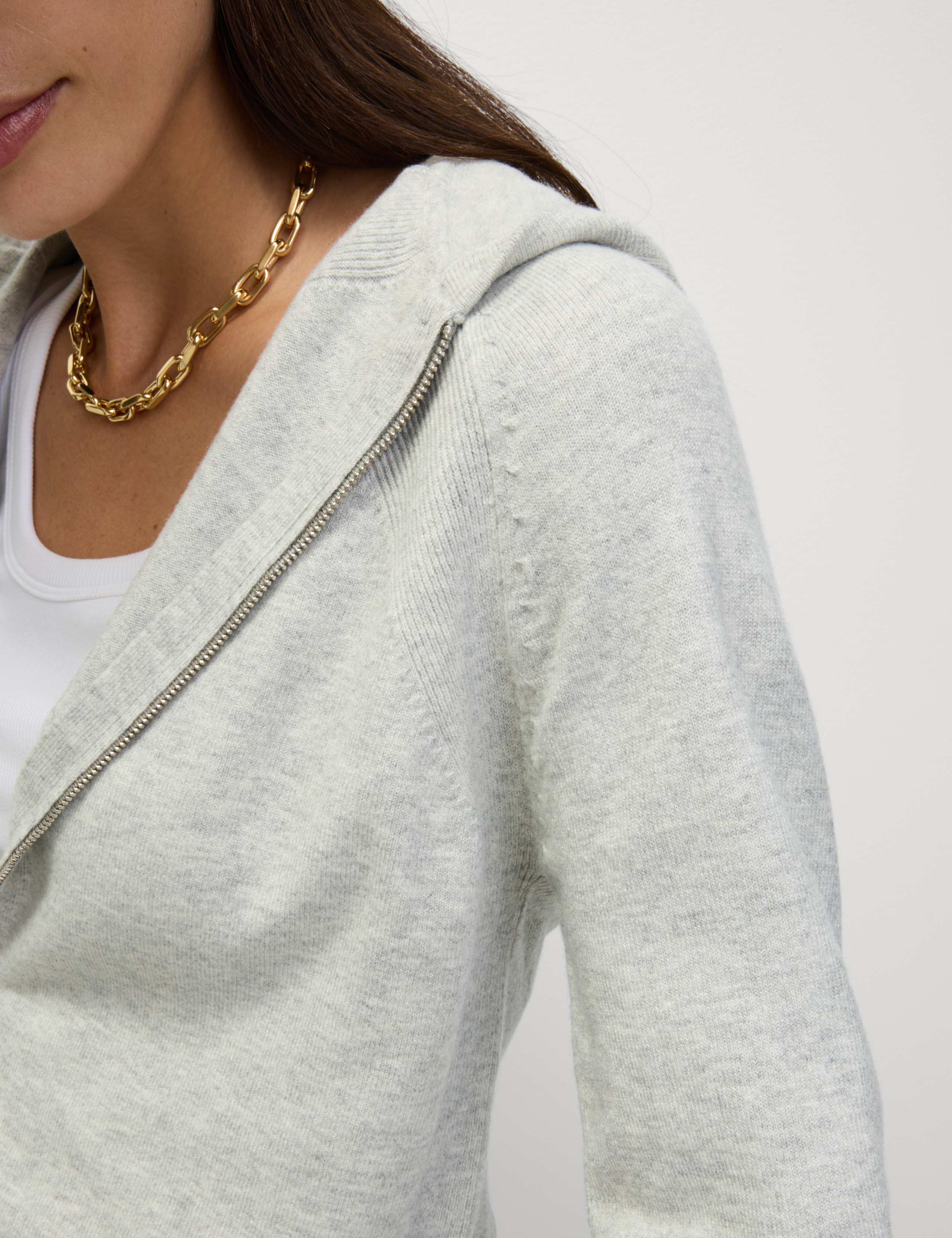 Knitted Zip Up Cropped Hoodie 4 of 6