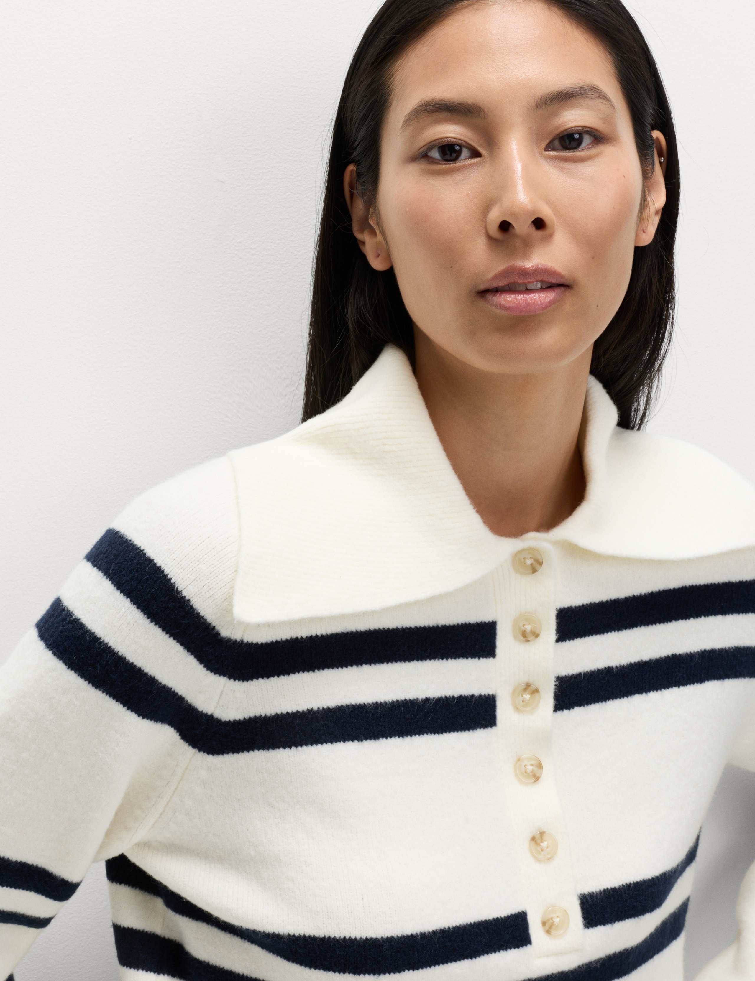 Collared Striped Jumper with Cotton 3 of 6