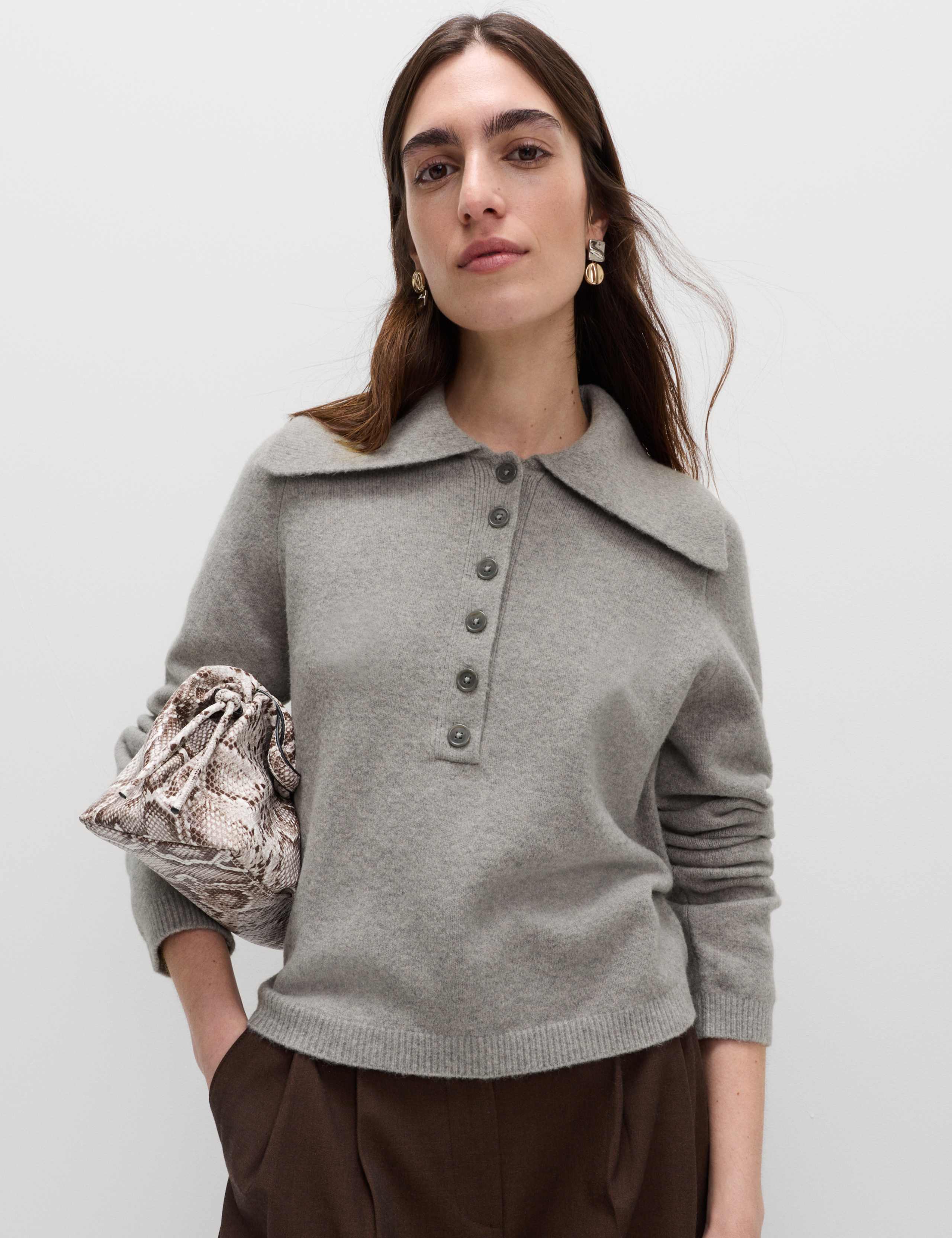 Collared Jumper with Cotton 1 of 5