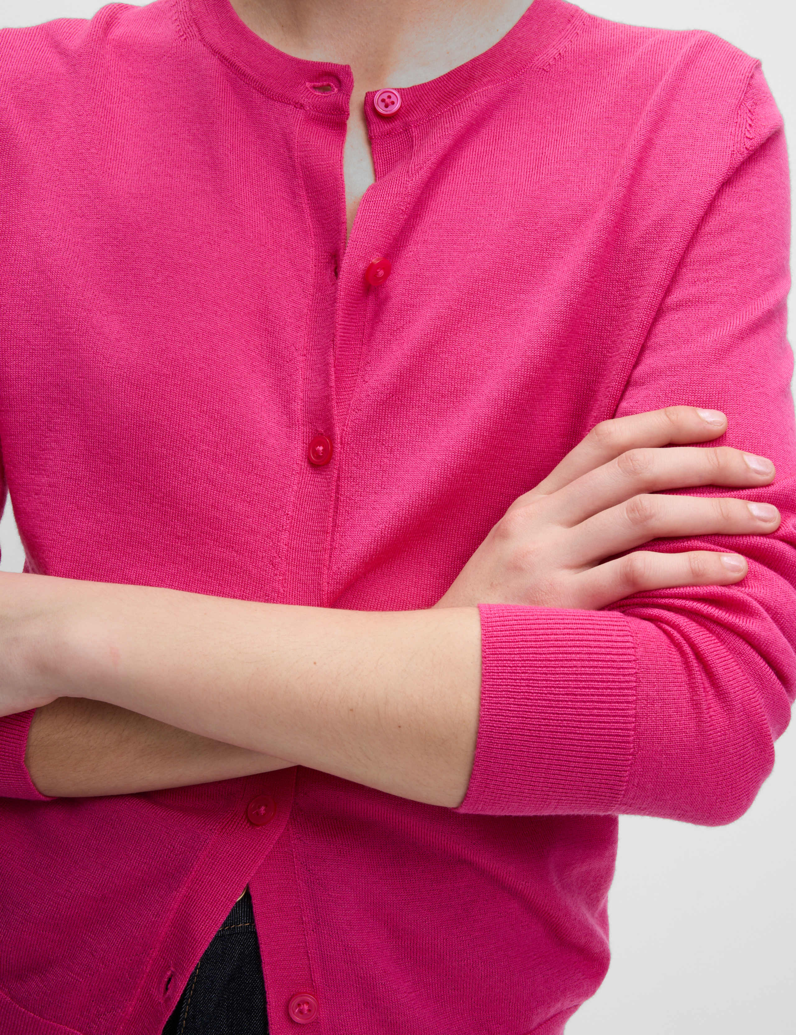 Pure Merino Wool Crew Neck Cardigan 5 of 6