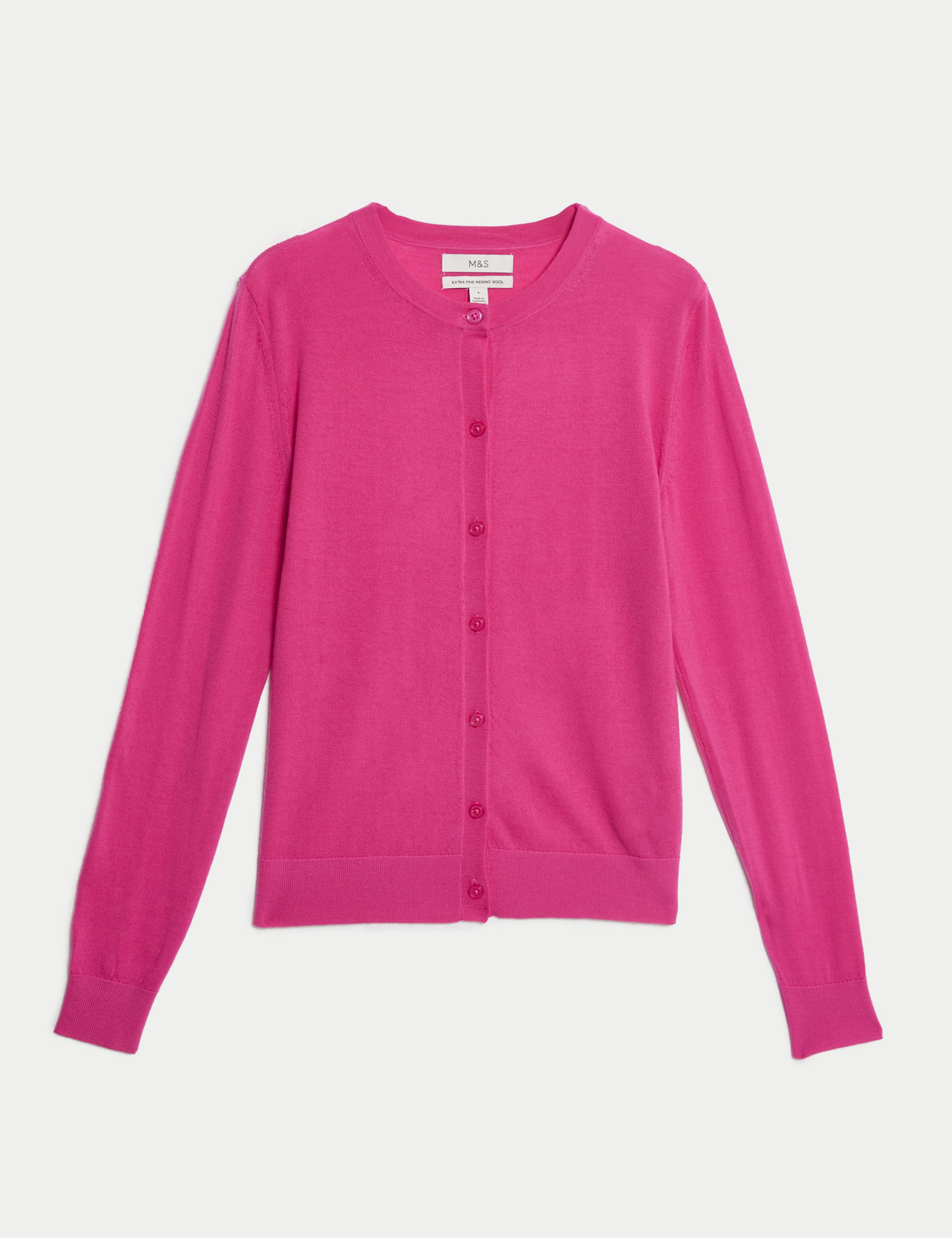 Pure Merino Wool Crew Neck Cardigan 2 of 6