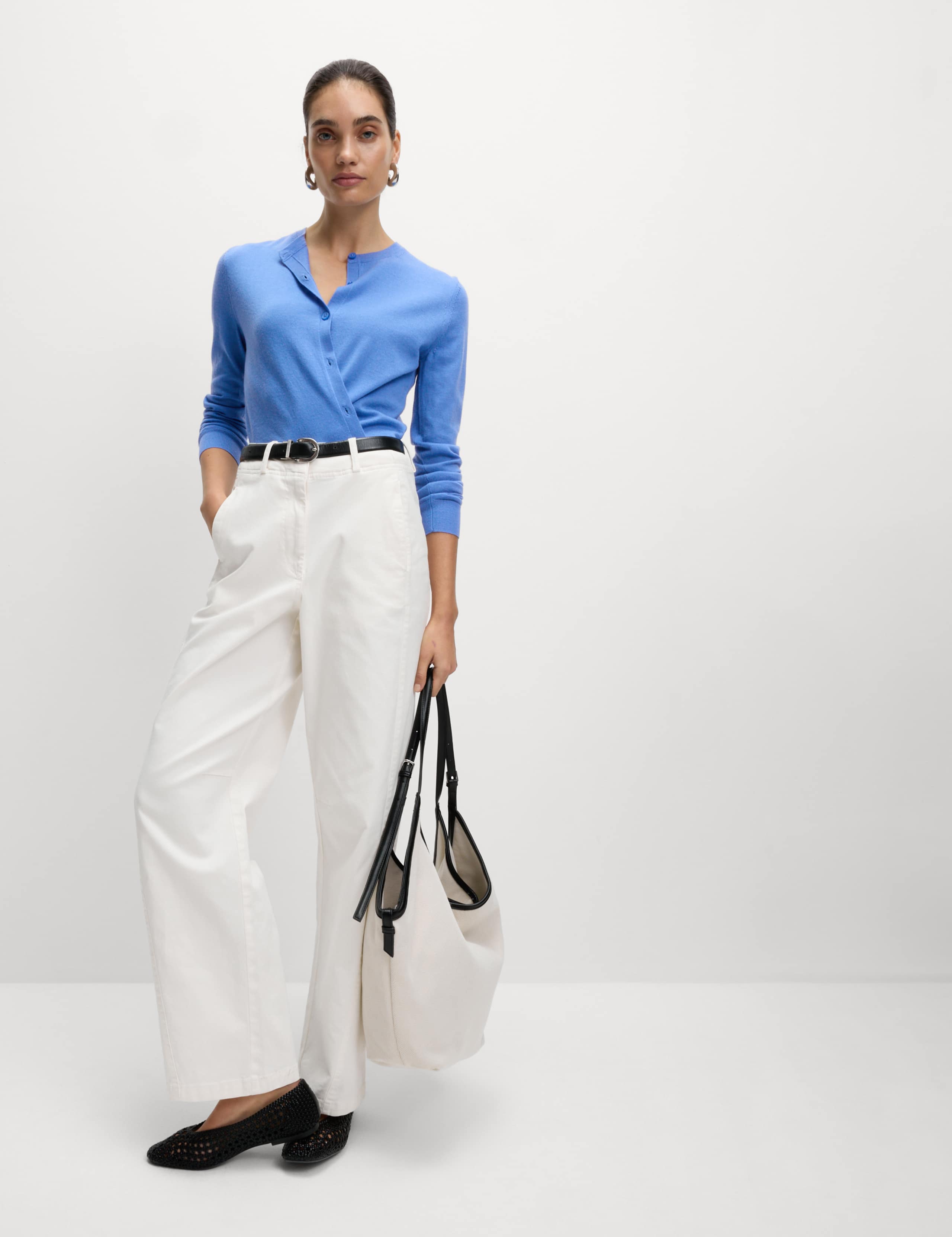 Pure Merino Wool Crew Neck Cardigan 1 of 5