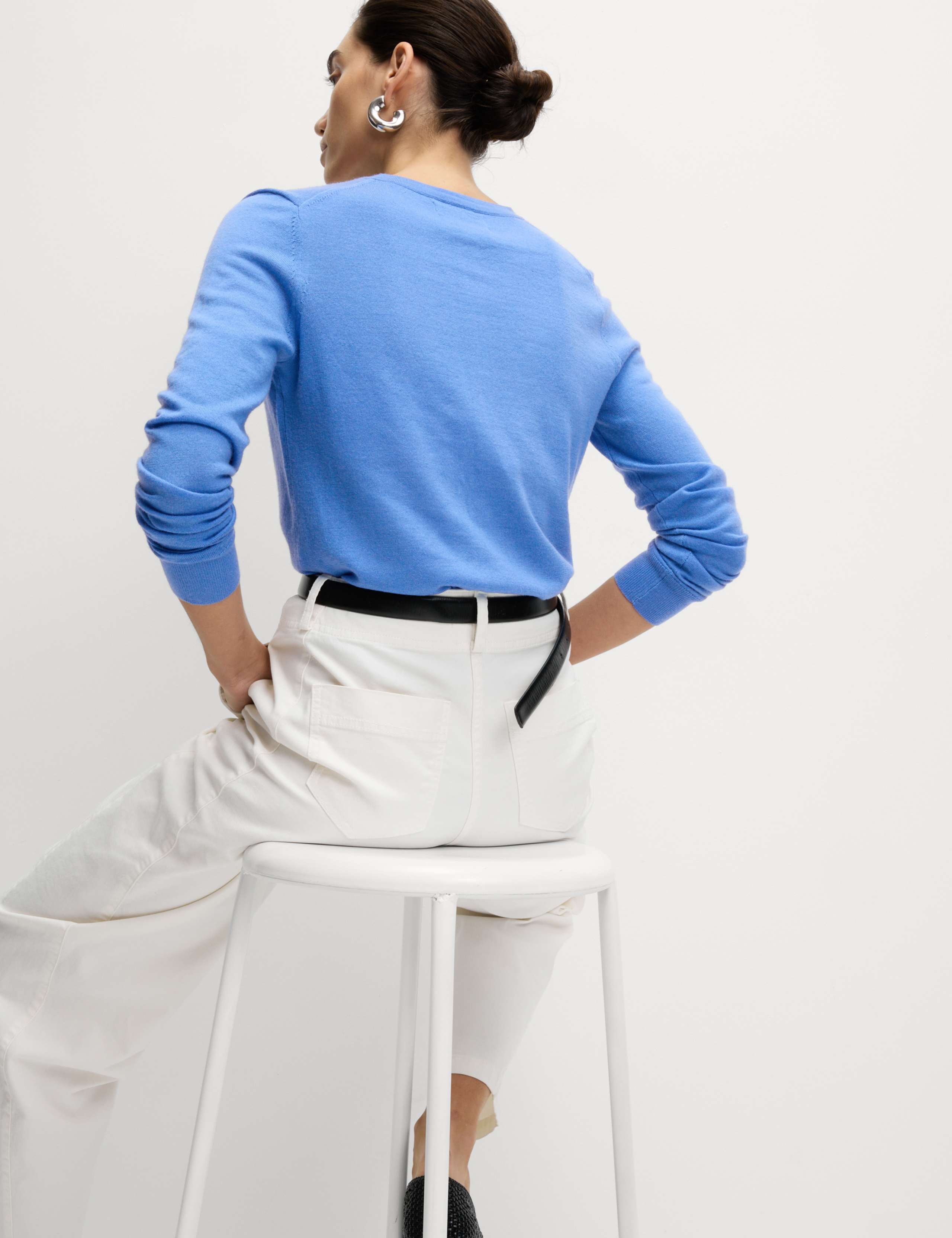 Pure Merino Wool Crew Neck Cardigan 4 of 5