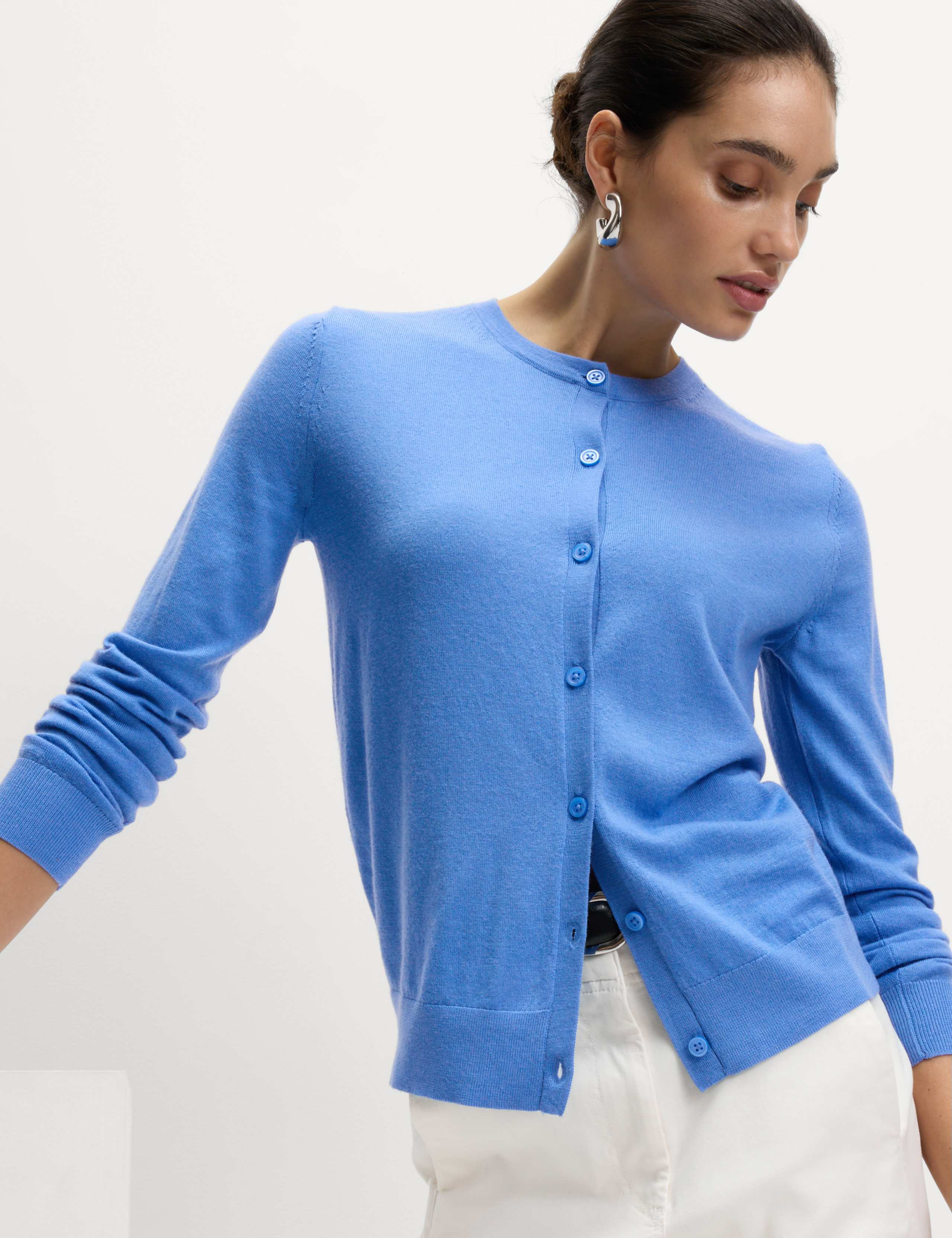 Pure Merino Wool Crew Neck Cardigan 5 of 5