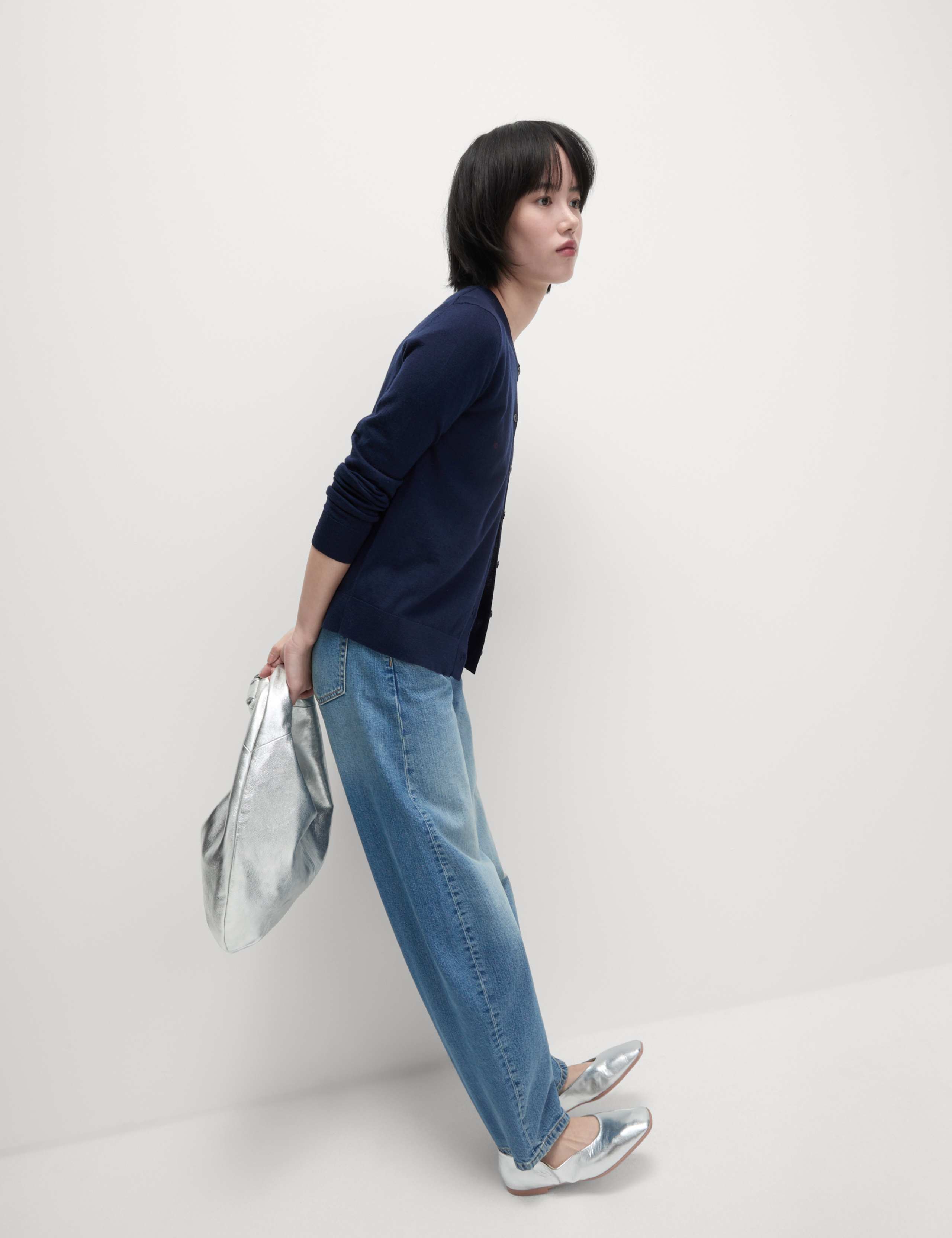 Pure Merino Wool Crew Neck Cardigan 4 of 7