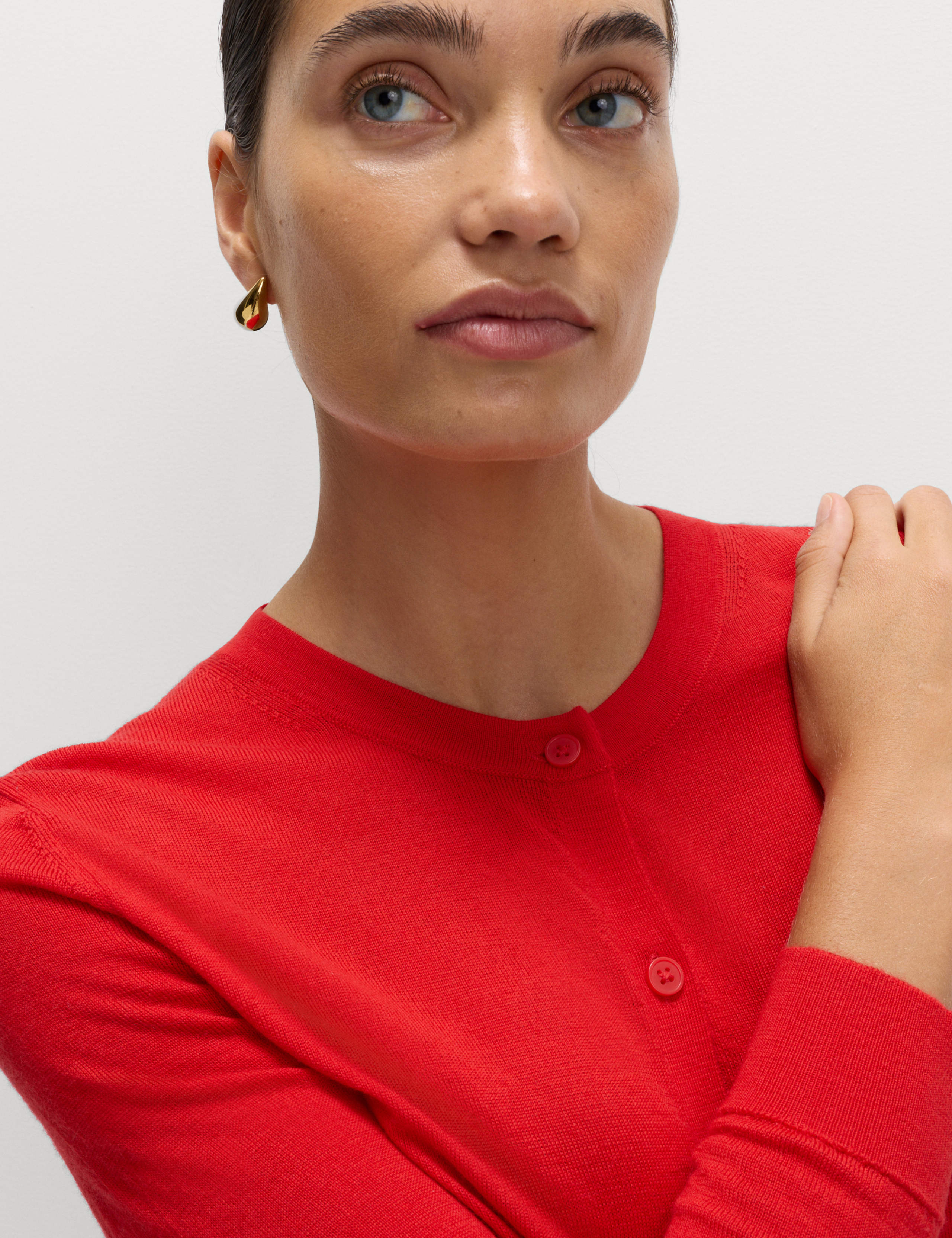 Pure Merino Wool Crew Neck Cardigan 3 of 5