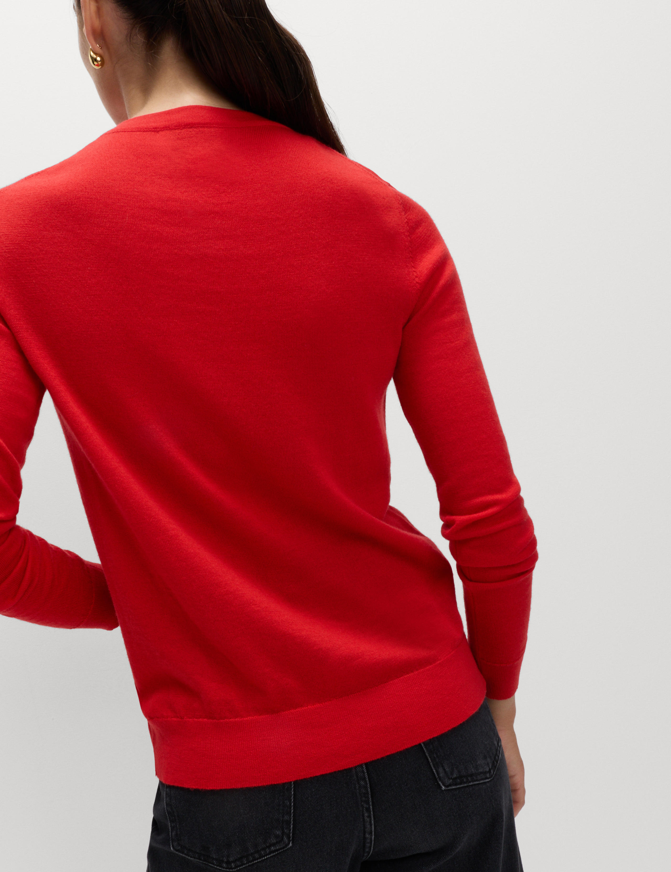 Pure Merino Wool Crew Neck Cardigan 4 of 5