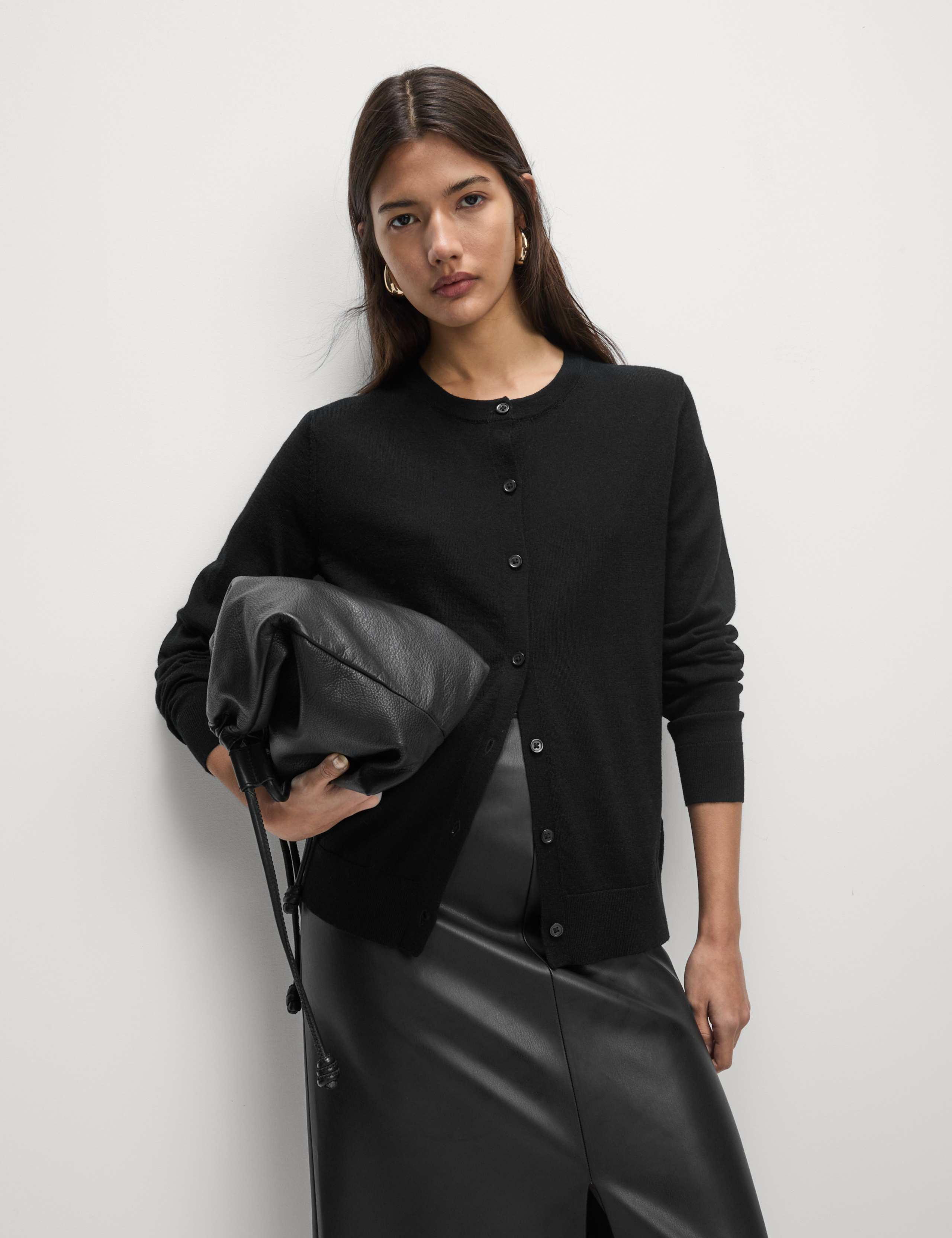 Pure Merino Wool Crew Neck Cardigan 5 of 6