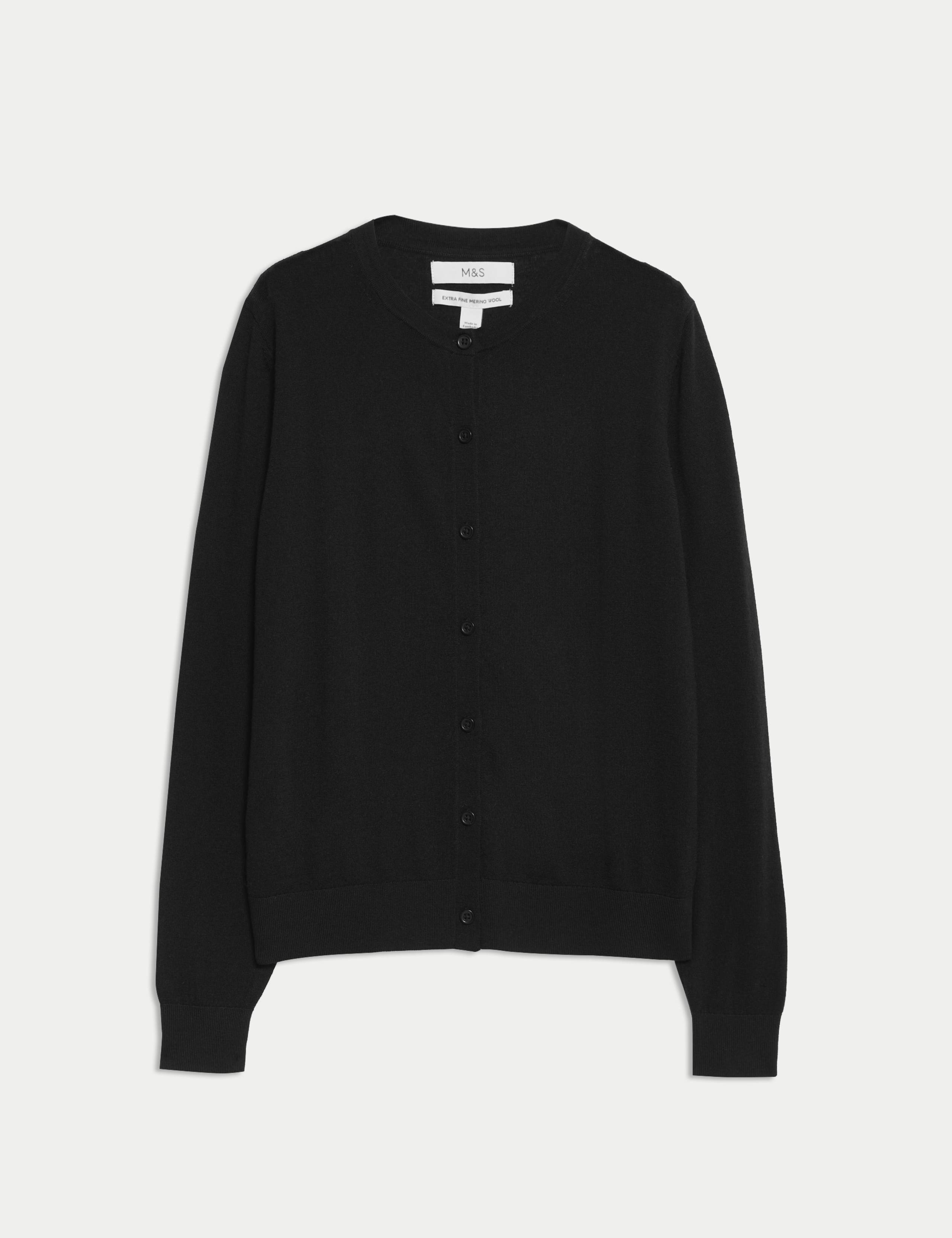 Pure Merino Wool Crew Neck Cardigan 2 of 6