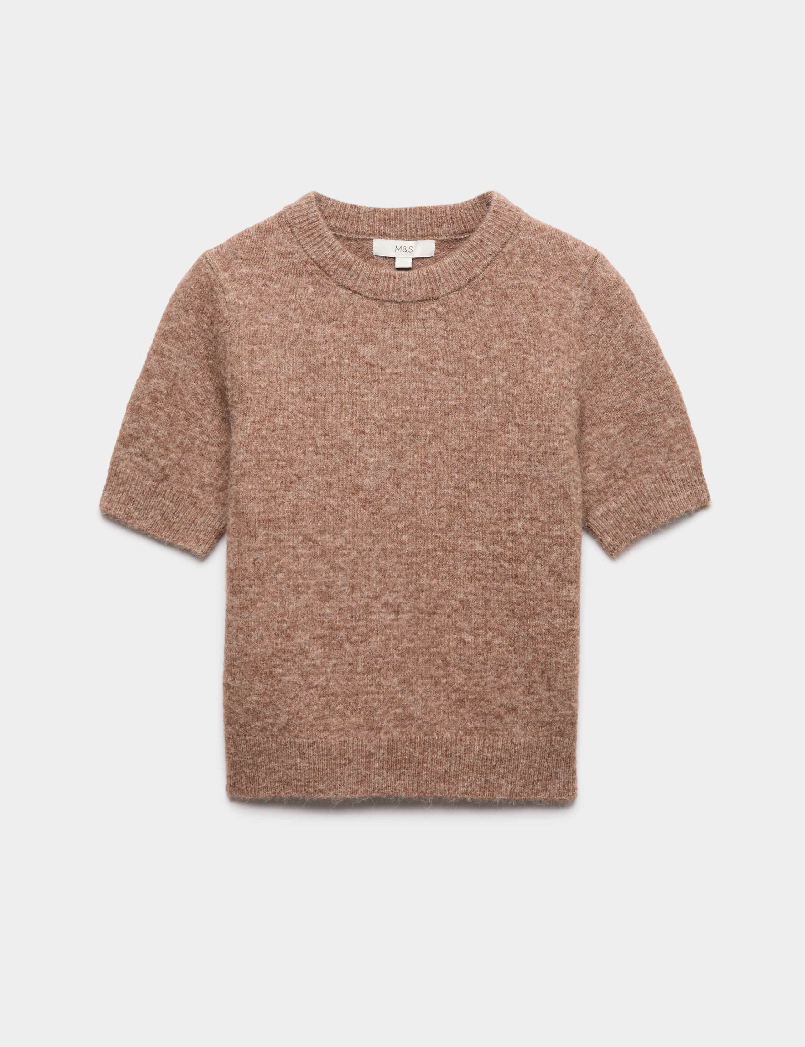 Textured Slim Fit Knitted Top with Wool 2 of 6