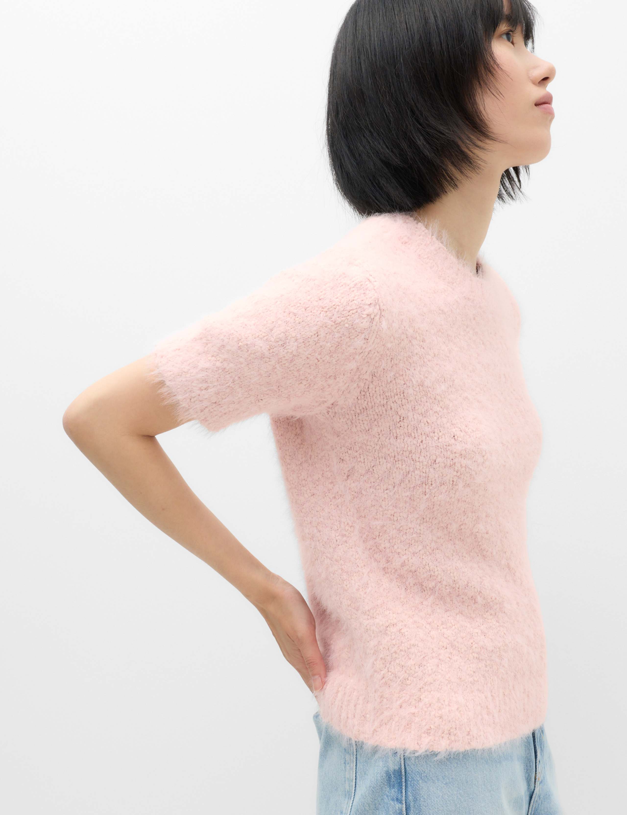 Textured Crew Neck Slim Fit Knitted Top 3 of 5
