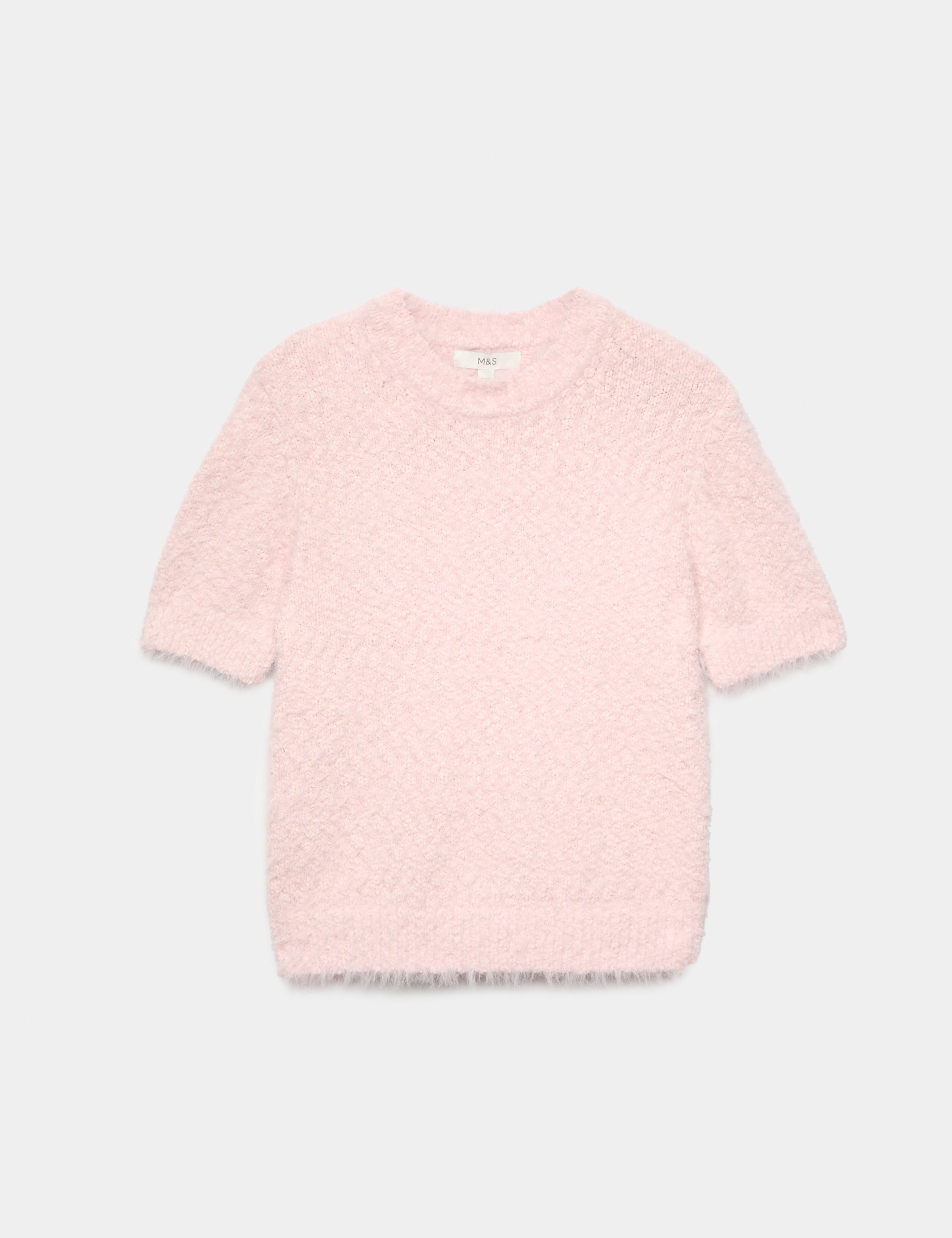 Textured Crew Neck Slim Fit Knitted Top 2 of 5