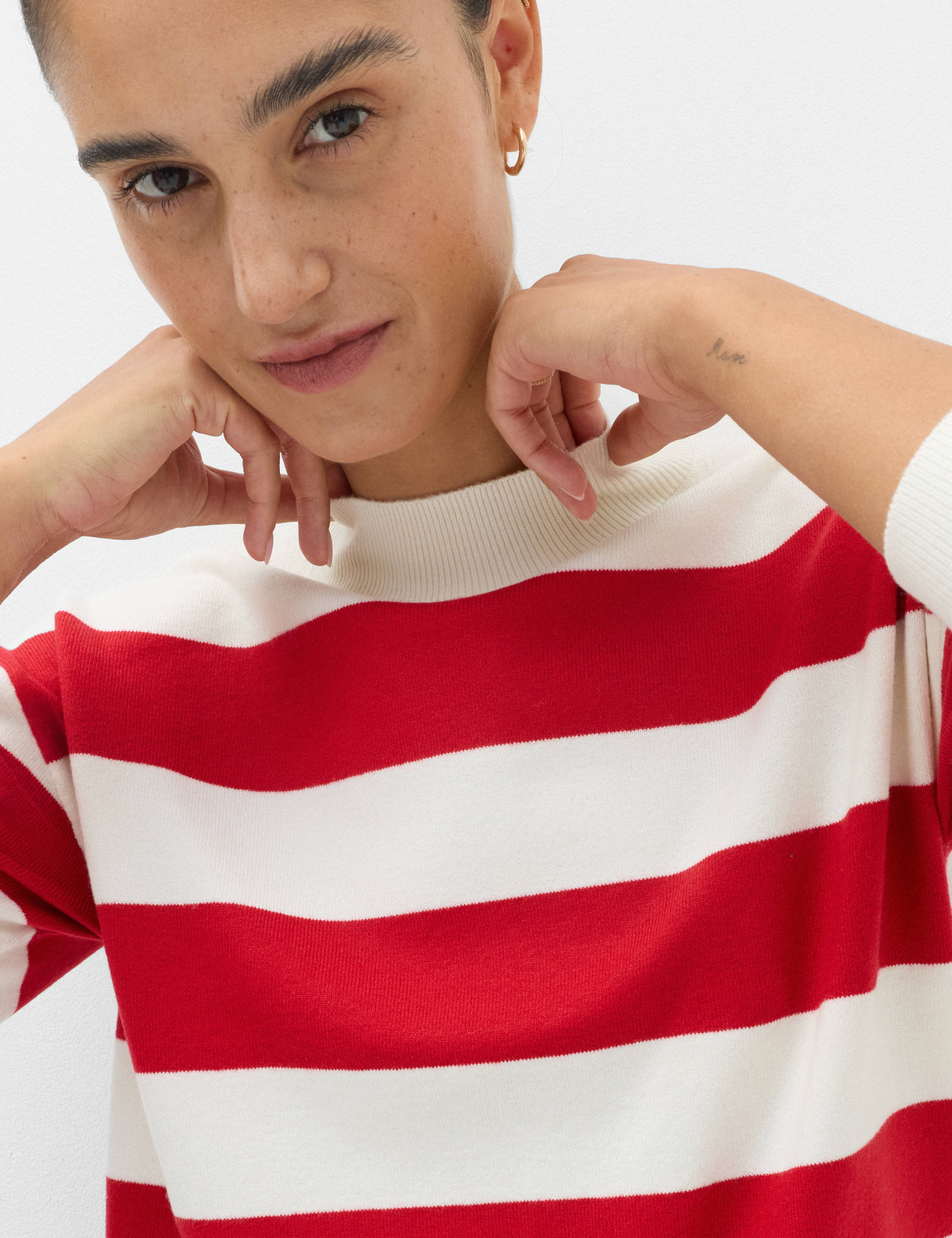 Air-Yarn Striped High Neck Relaxed Fit Jumper 4 of 6