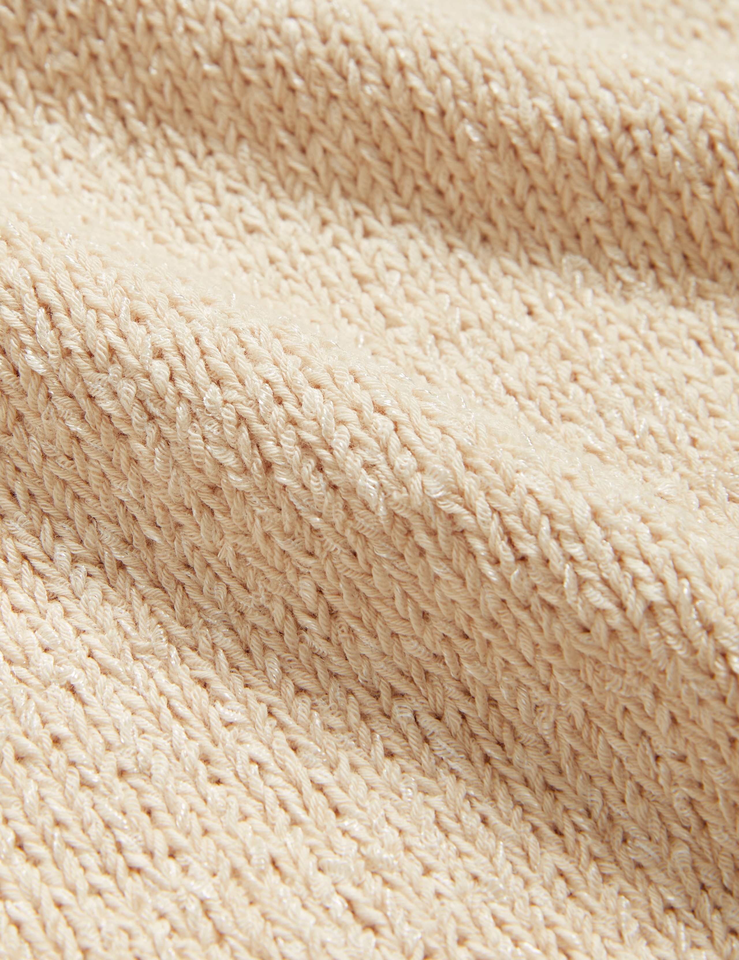 Cotton Blend Textured V-Neck Knitted Vest 7 of 7
